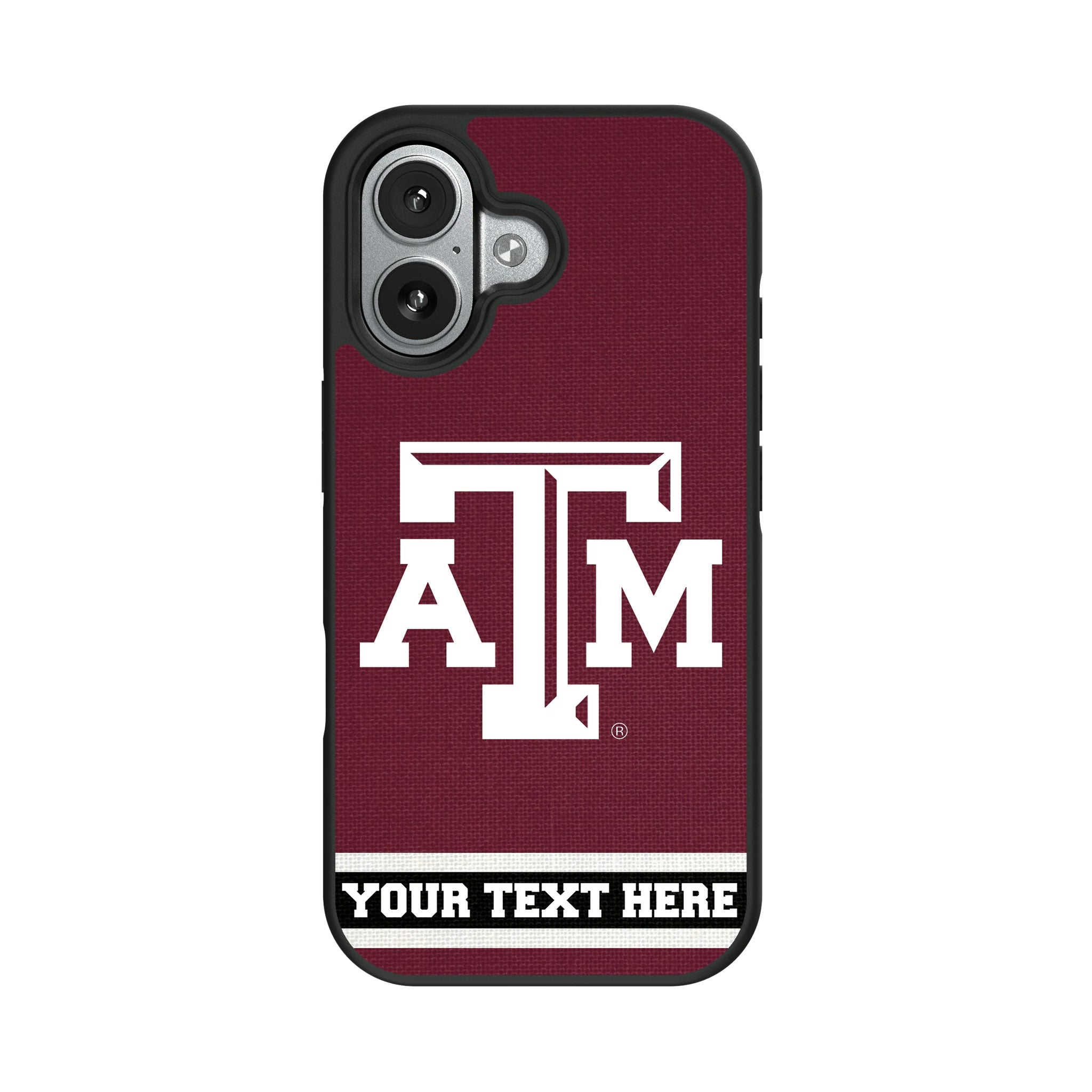 Texas A&M University Aggies Personalized Stripe iPhone Bump Phone Case for Apple iPhone#Device_iPhone 17
