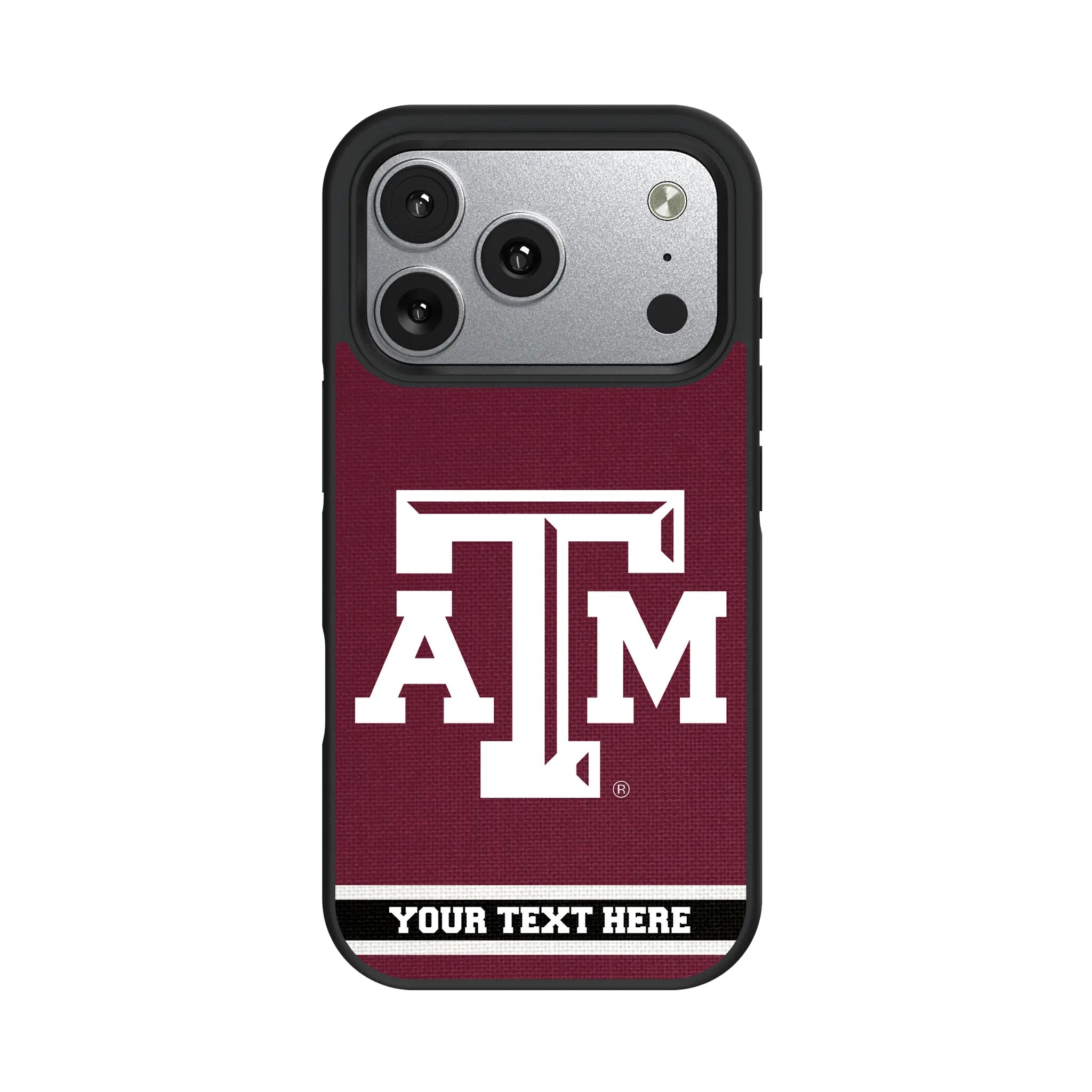 Texas A&M University Aggies Personalized Stripe iPhone Bump Phone Case for Apple iPhone#Device_iPhone 17 Pro