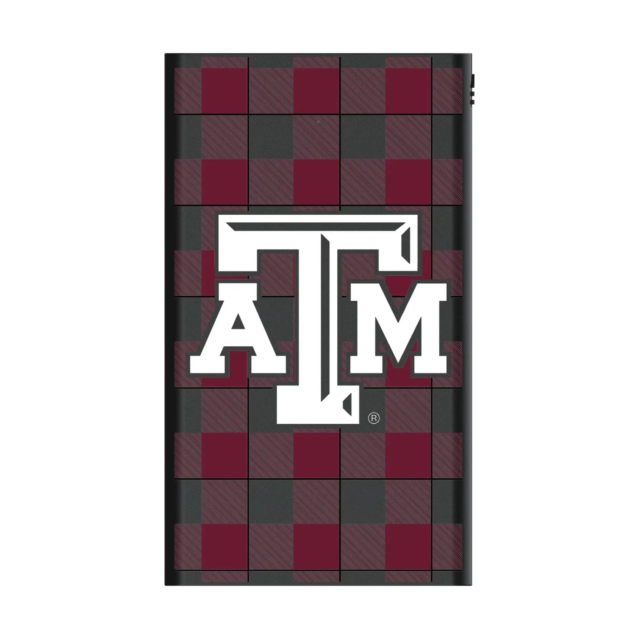 Texas A&M University Aggies Plaid 5000mAh Flat Power Bank