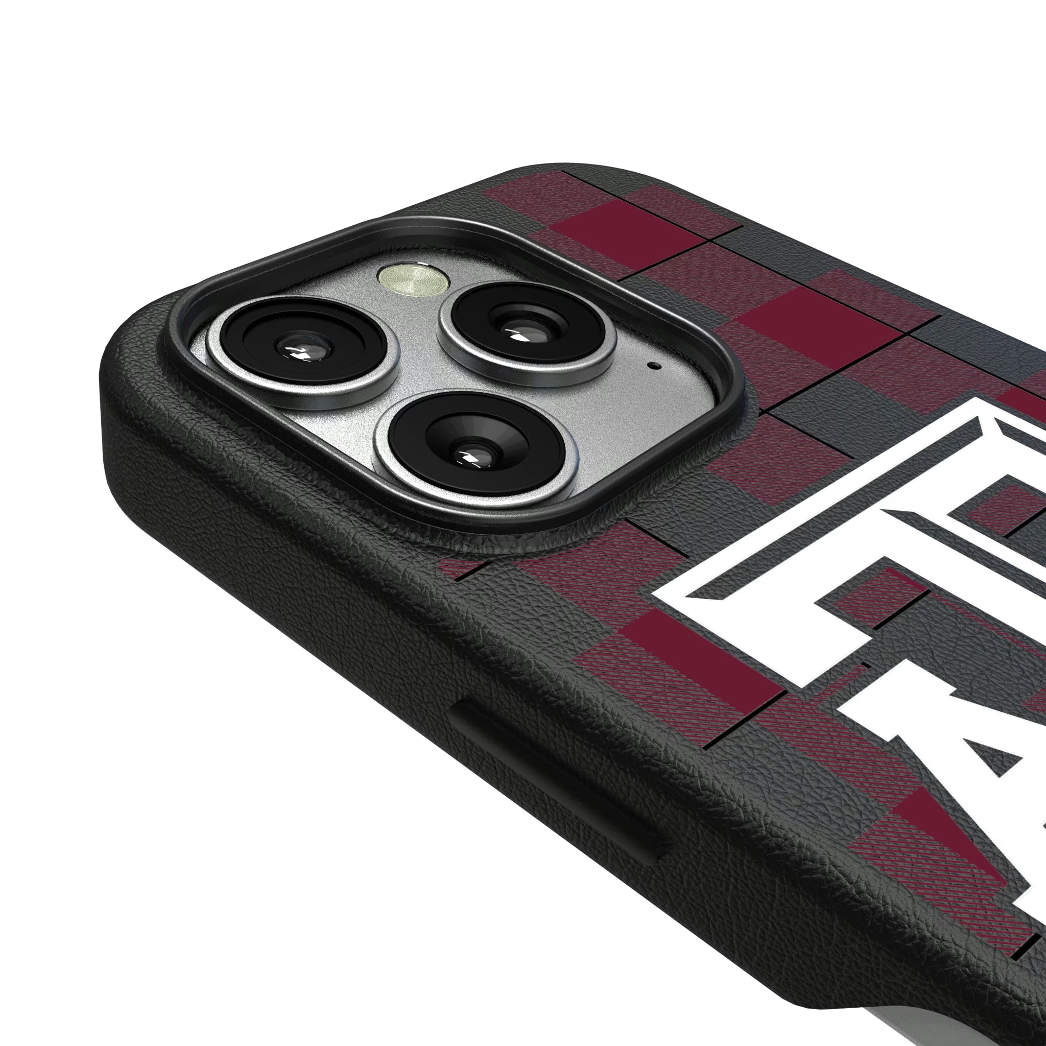 Texas A&M University Aggies Plaid iPhone MagSafe Compatible Phone Case for Apple iPhone - Detail