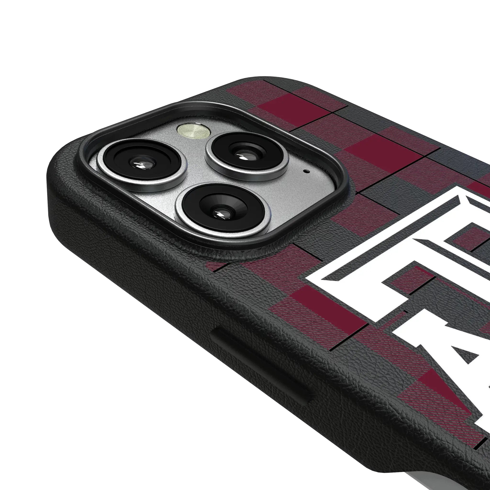 Texas A&M University Aggies Plaid iPhone MagSafe Compatible Phone Case for Apple iPhone - Detail