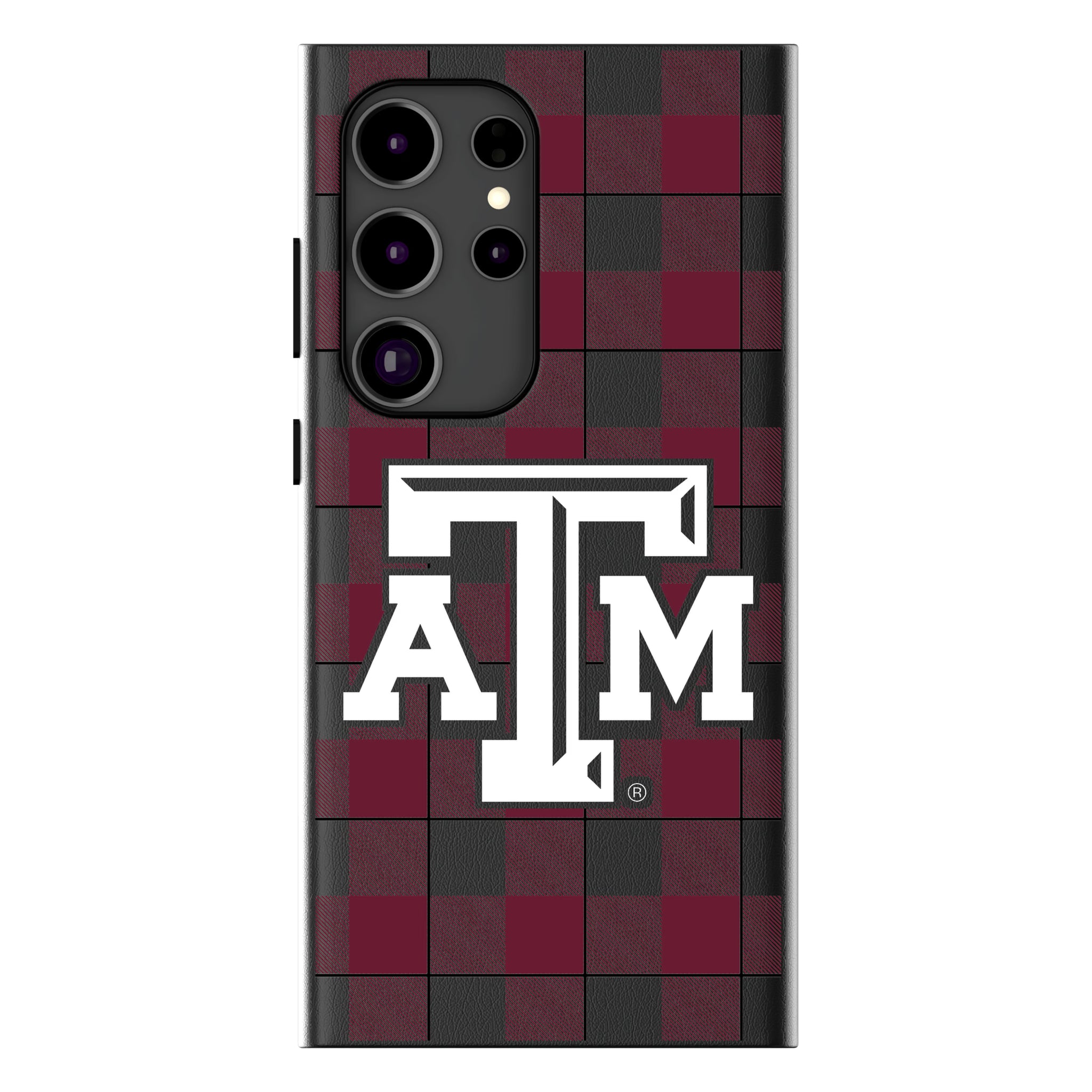 Texas A&M University Aggies Plaid Galaxy MagSafe Compatible Phone Case for Samsung Galaxy
