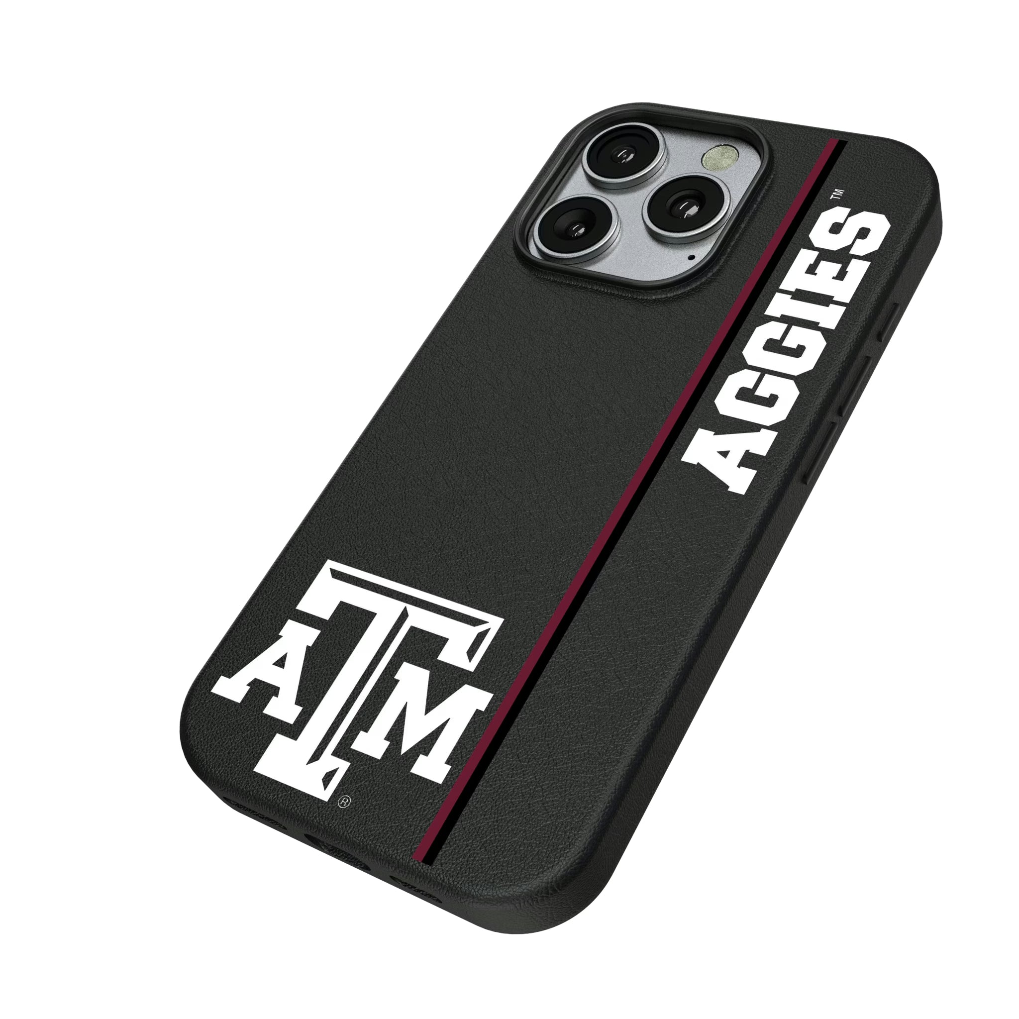 Texas A&M University Aggies Sidebar iPhone MagSafe Compatible Phone Case for Apple iPhone - Isometric View