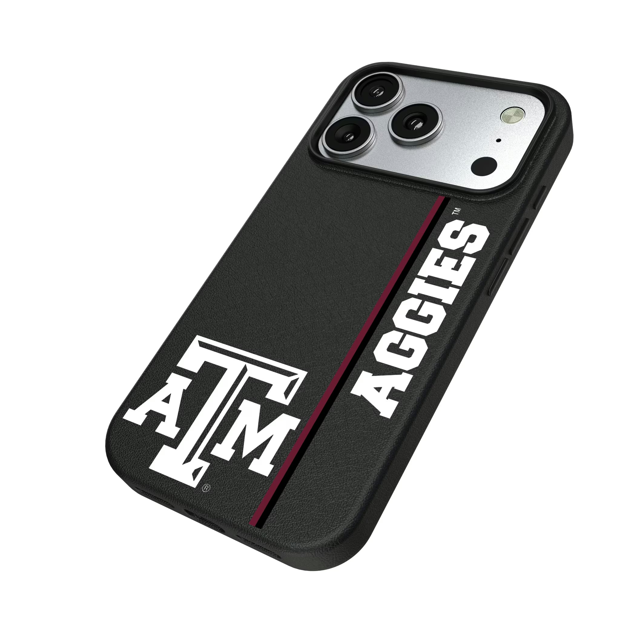 Texas A&M University Aggies Sidebar iPhone MagSafe Compatible Phone Case for Apple iPhone - Isometric View#Device_iPhone 17 Pro