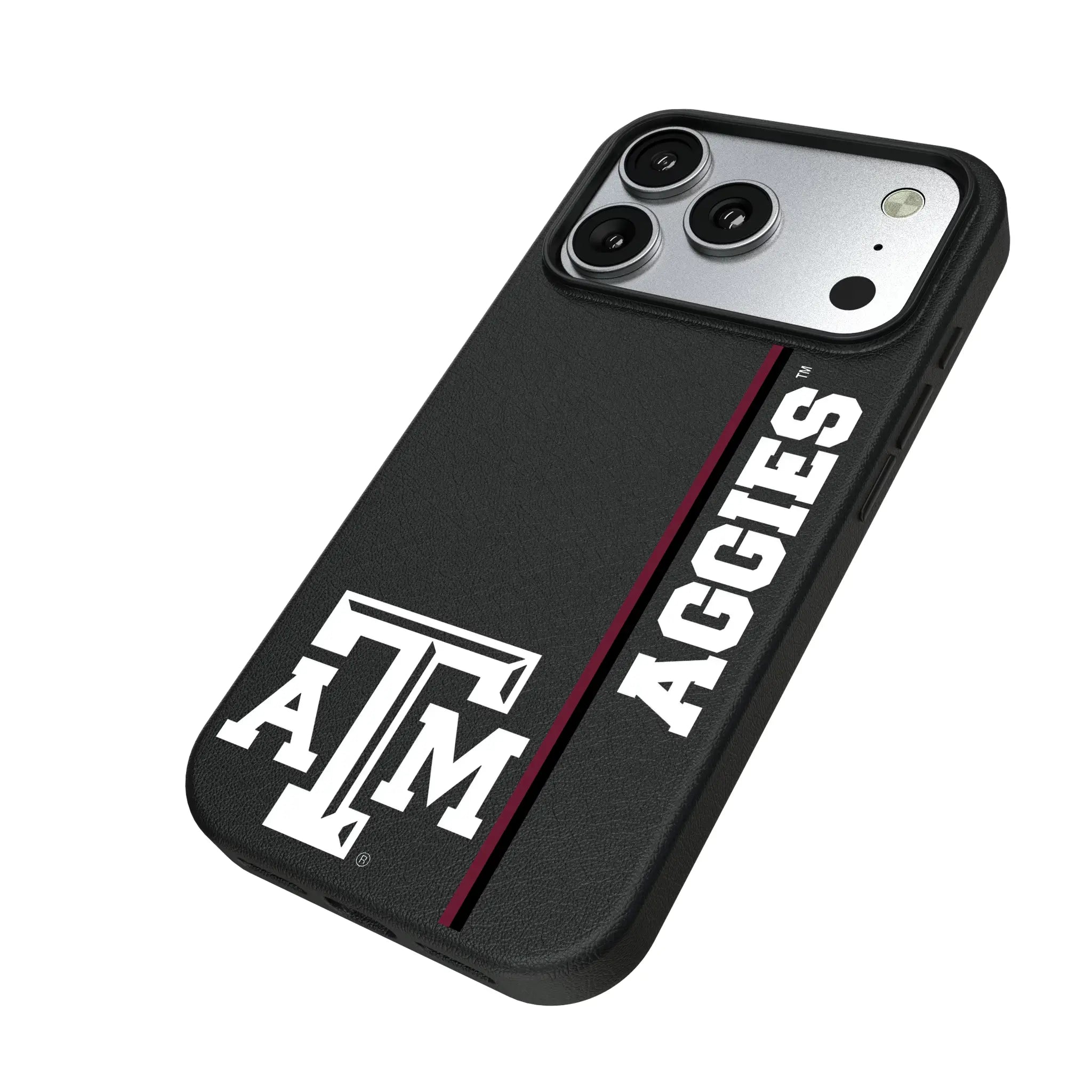 Texas A&M University Aggies Sidebar iPhone MagSafe Compatible Phone Case for Apple iPhone - Isometric View#Device_iPhone 17 Pro