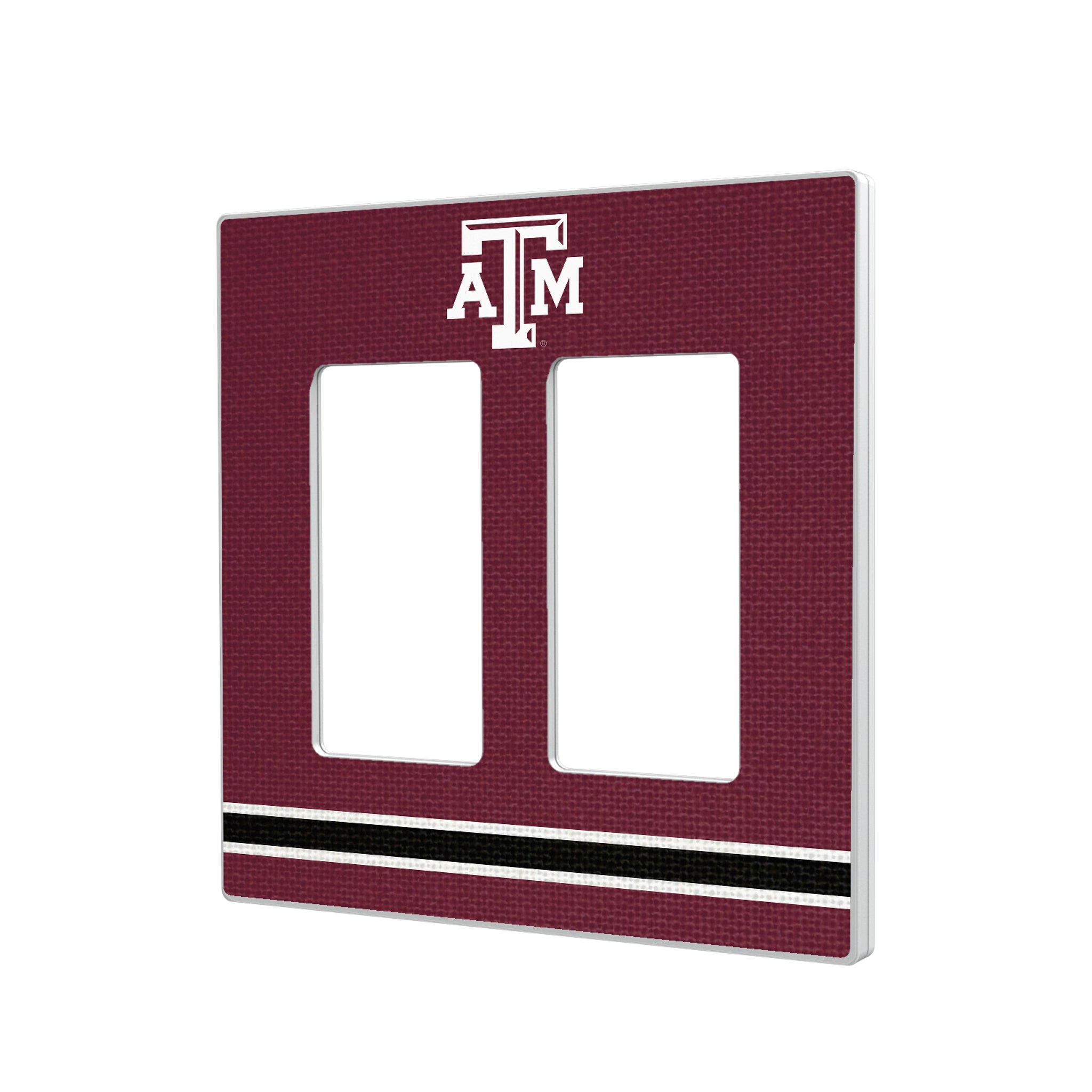 Texas A&M University Aggies Stripe Hidden-Screw Light Switch Plate#Style_Double Rocker