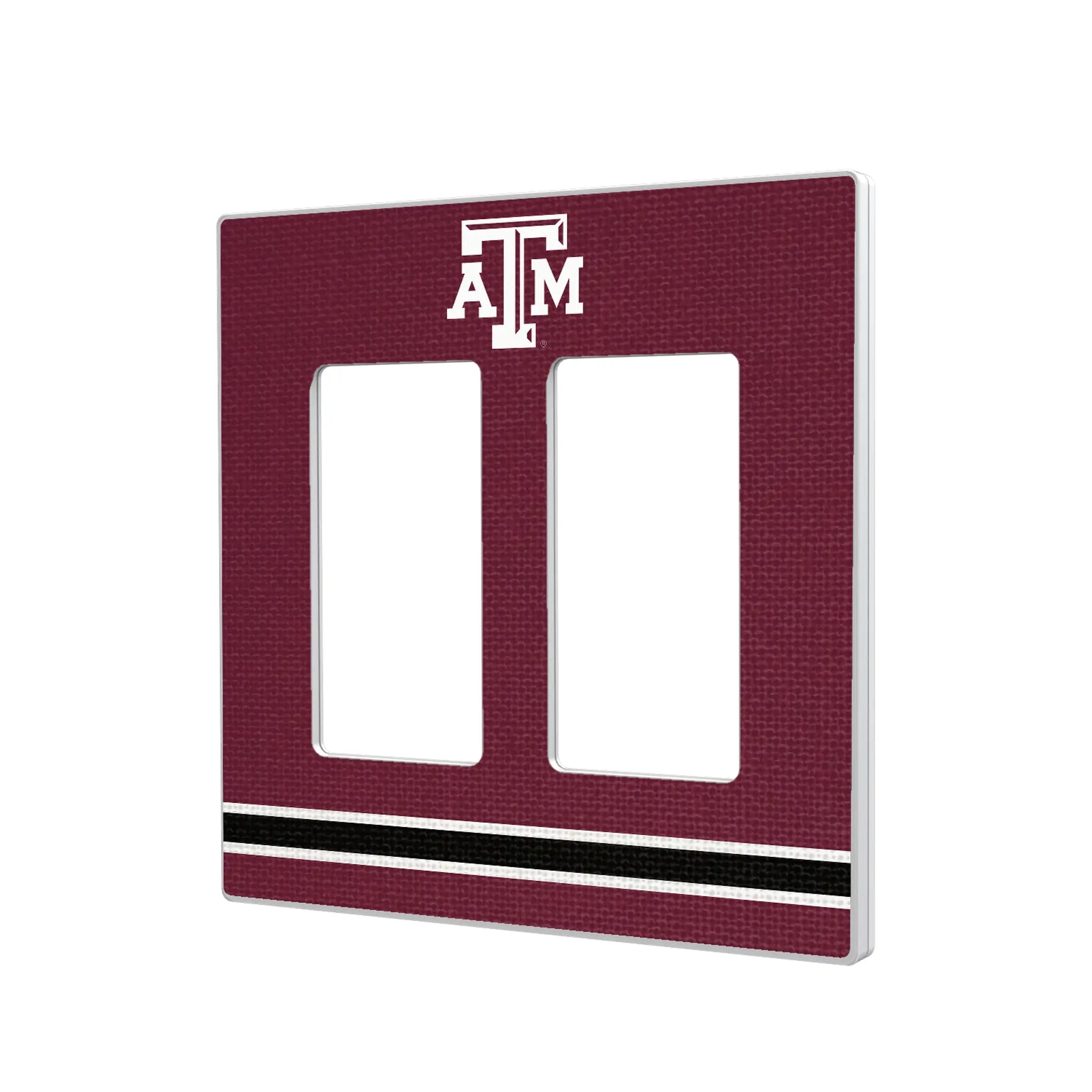 Texas A&M University Aggies Stripe Hidden-Screw Light Switch Plate#Style_Double Rocker