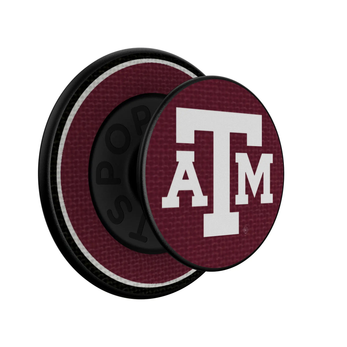 Texas A&M University Aggies Stripe Popsockets Round Magnetic - Isometric View