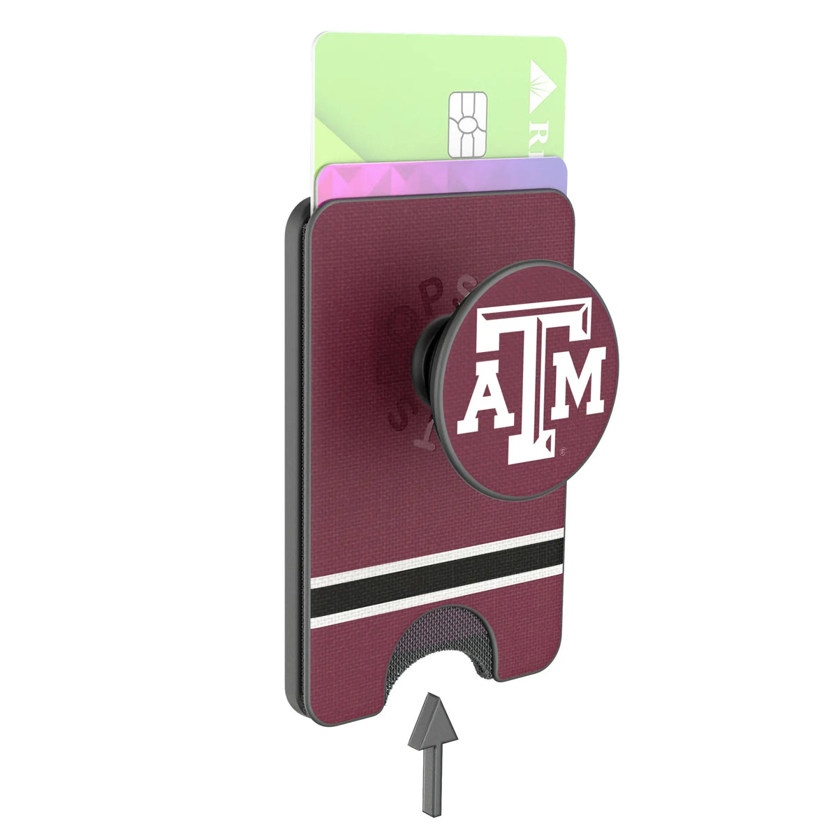 Texas A&M University Aggies Stripe Popsockets Wallet Magnetic - Detail