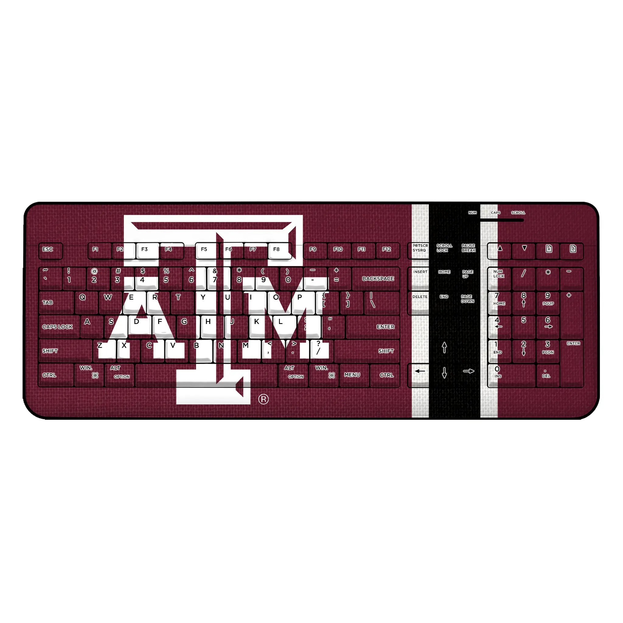 Texas A&M University Aggies Stripe Wireless USB Keyboard