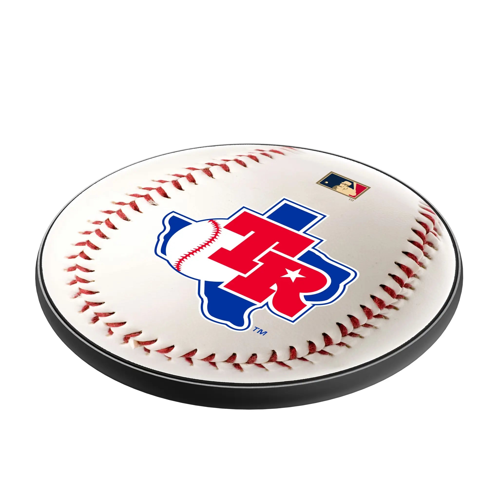 Texas Rangers 1981-1983 - Cooperstown Collection Baseball 15-Watt Wireless Charger - Isometric View