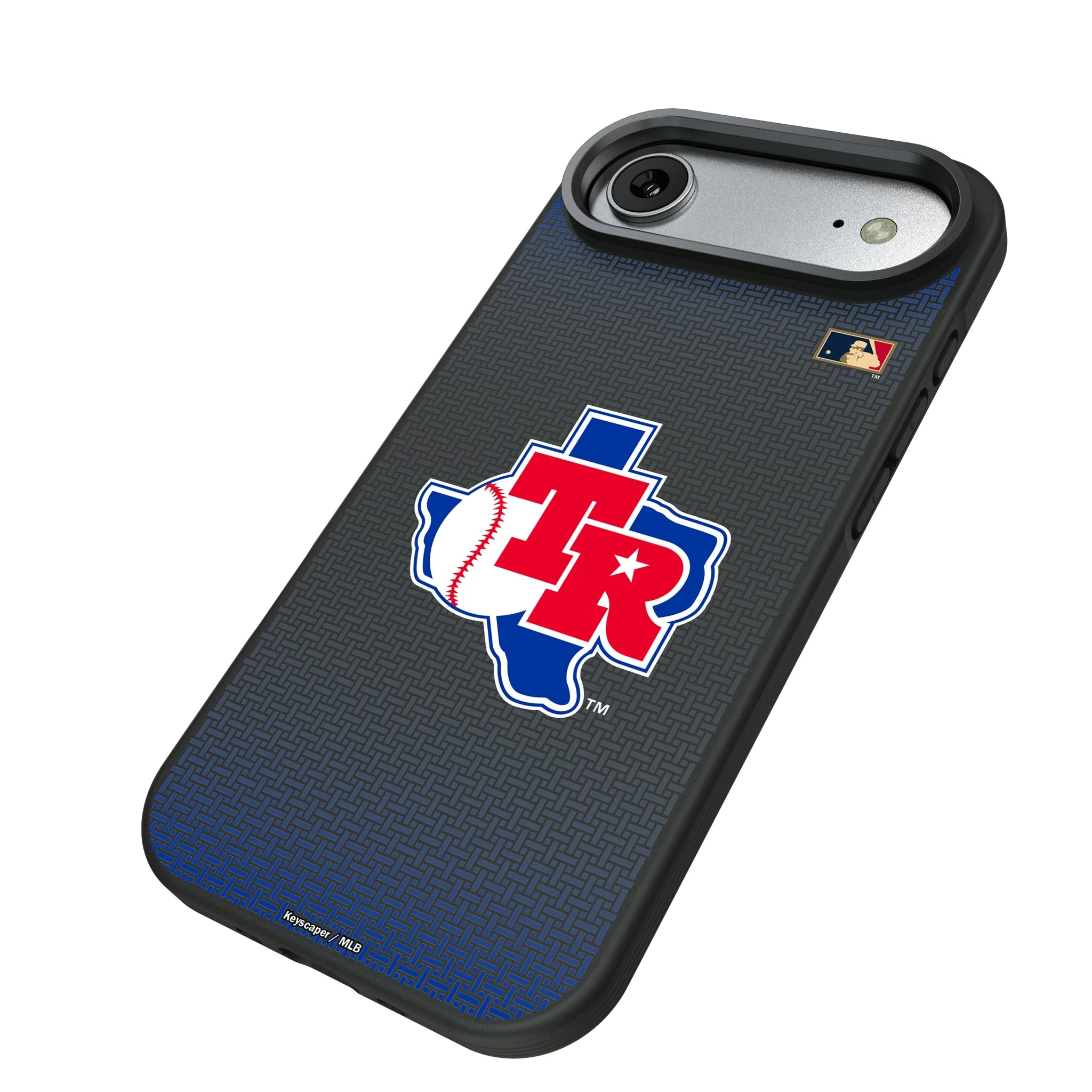Texas Rangers 1981-1983 - Cooperstown Collection Linen iPhone Bump Phone Case for Apple iPhone - Isometric View#Device_iPhone Air