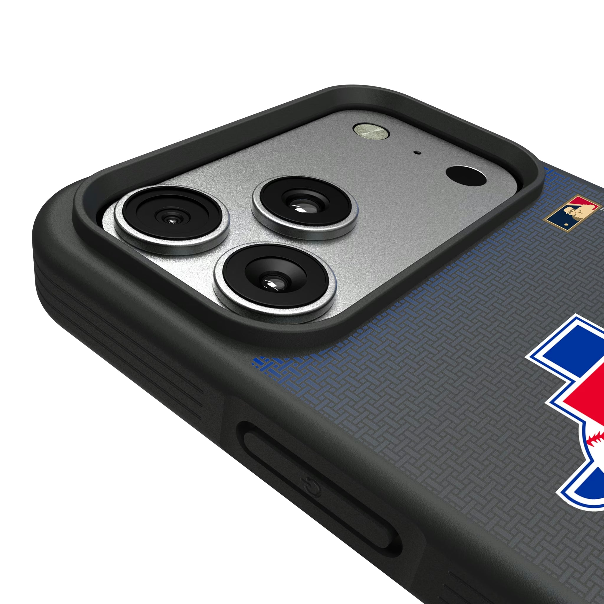 Texas Rangers 1981-1983 - Cooperstown Collection Linen iPhone Bump Phone Case for Apple iPhone - Detail#Device_iPhone 17 Pro Max