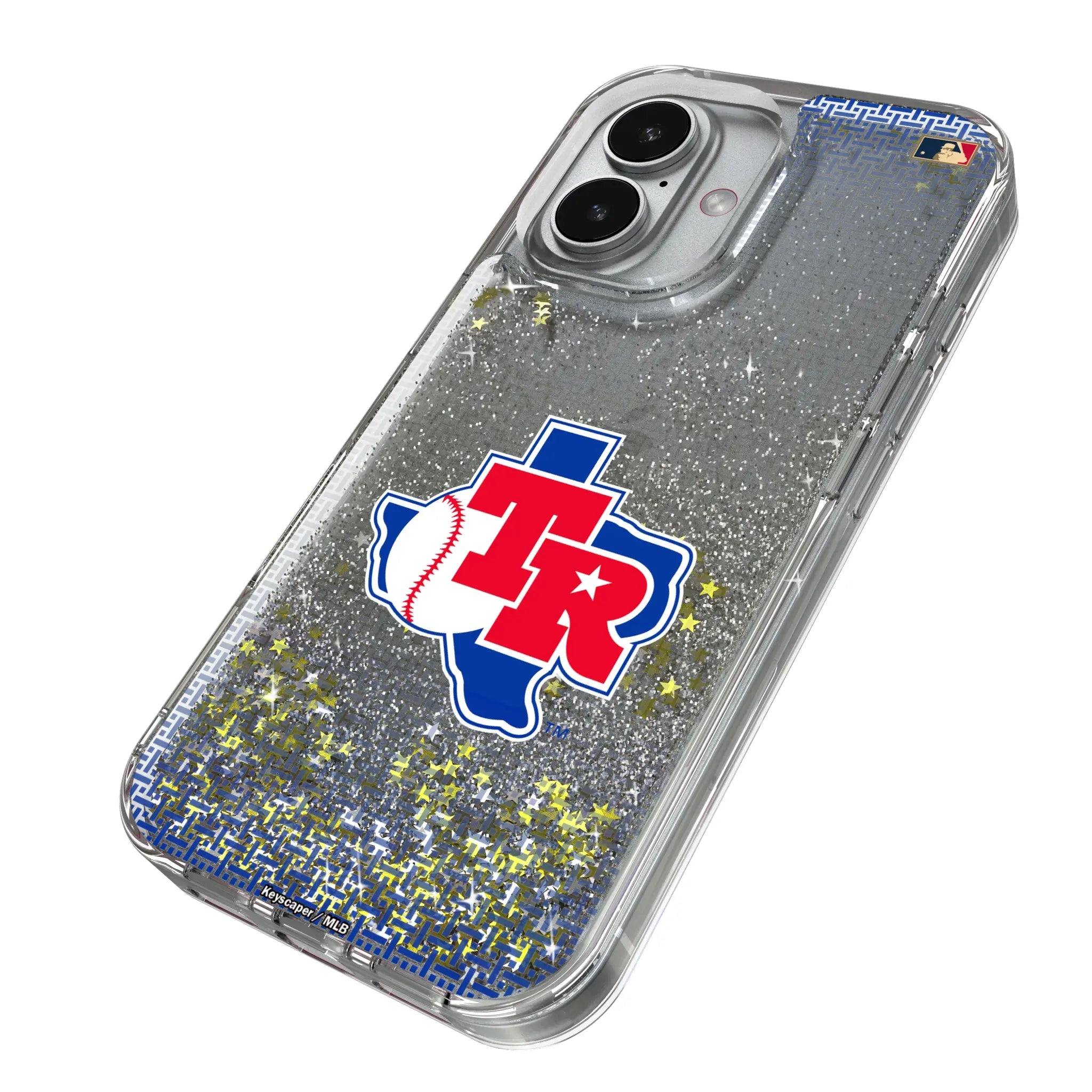 Texas Rangers 1981-1983 - Cooperstown Collection Linen iPhone Glitter Phone Case for Apple iPhone - Isometric View