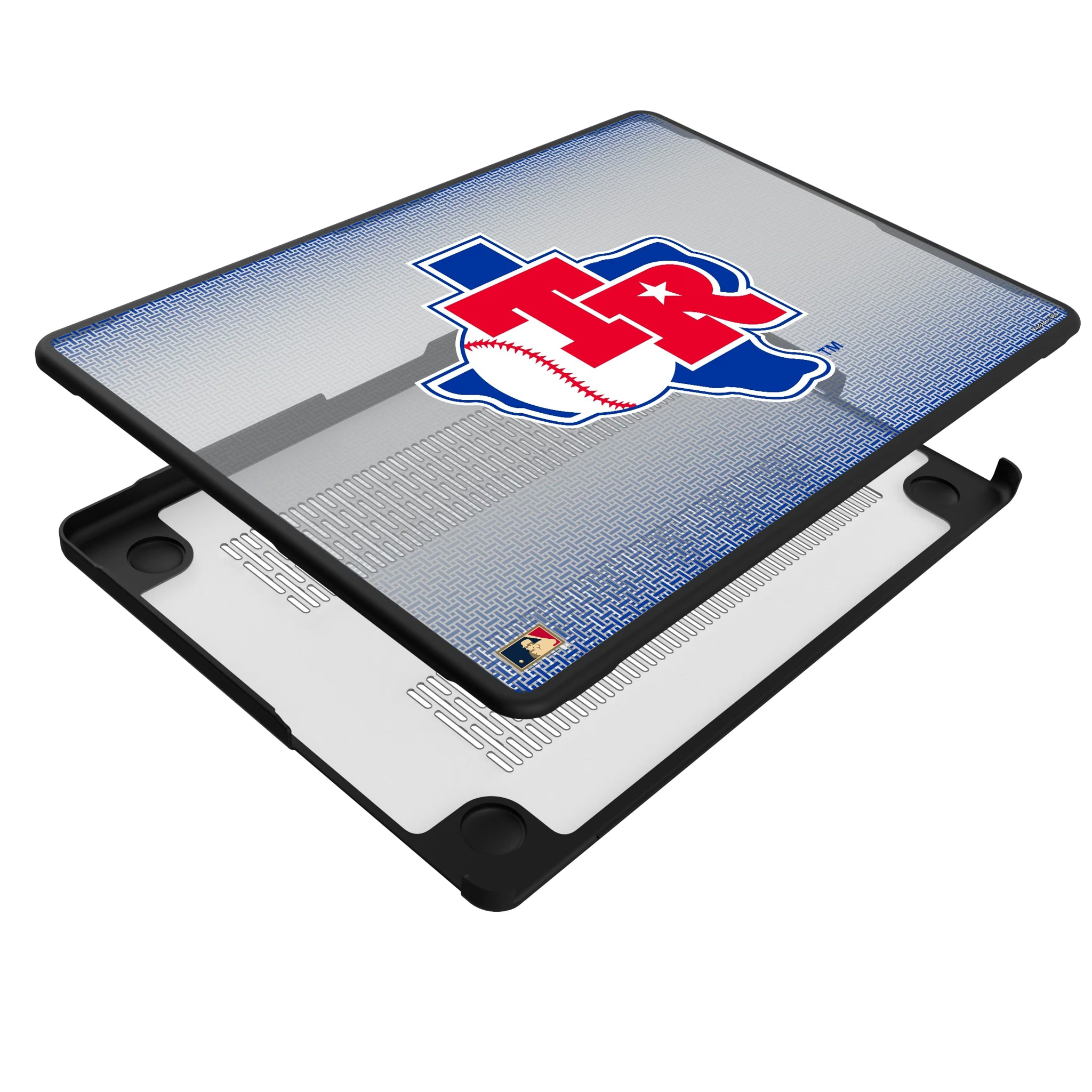Texas Rangers 1981-1983 - Cooperstown Collection Linen MacBook Laptop Case for Apple MacBook - Isometric View#Device_MacBook Pro (14-inch, 2021) / MacBook Pro (14-inch, 2023) / MacBook Pro (14-inch, 2024)
