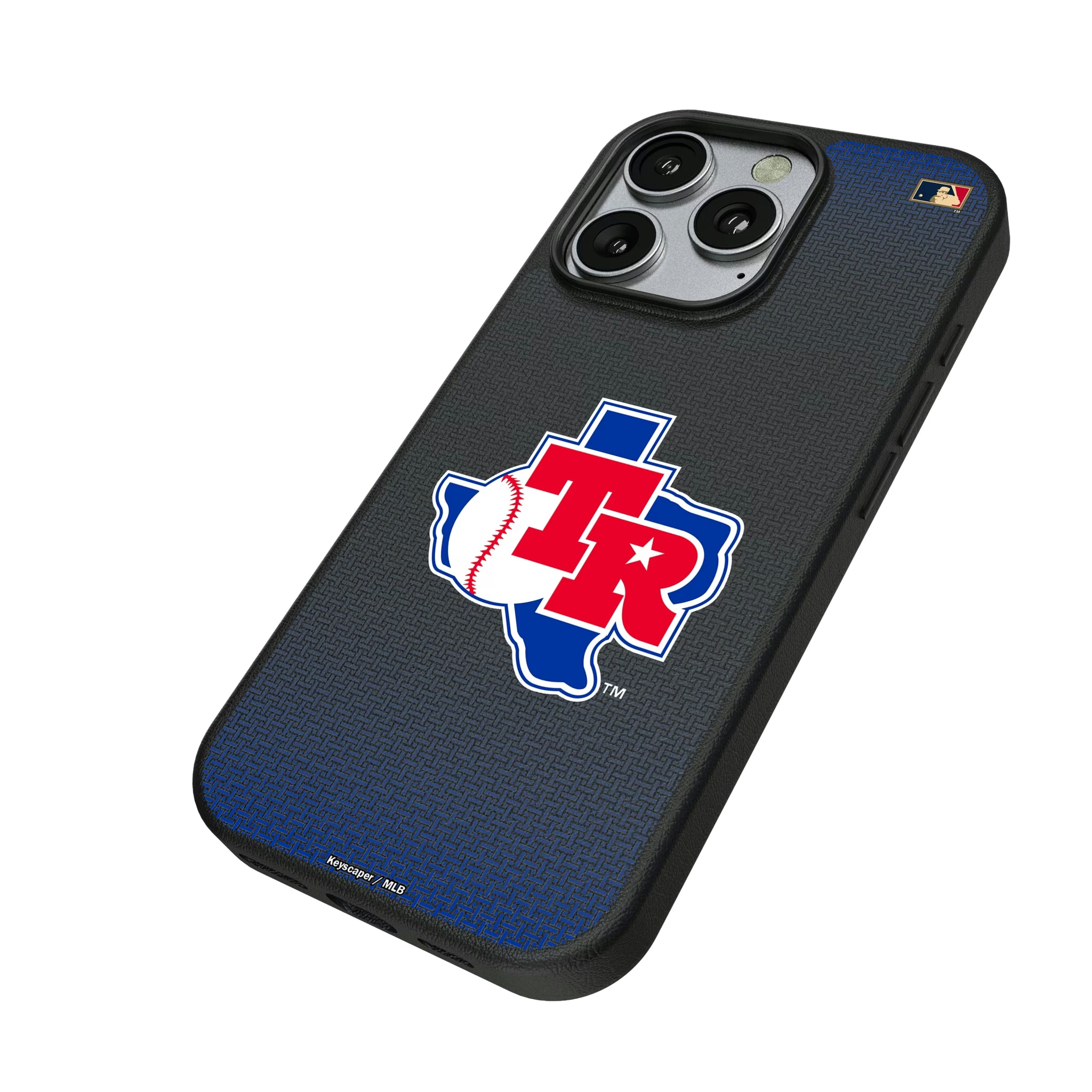 Texas Rangers 1981-1983 - Cooperstown Collection Linen iPhone MagSafe Compatible Phone Case for Apple iPhone - Isometric View