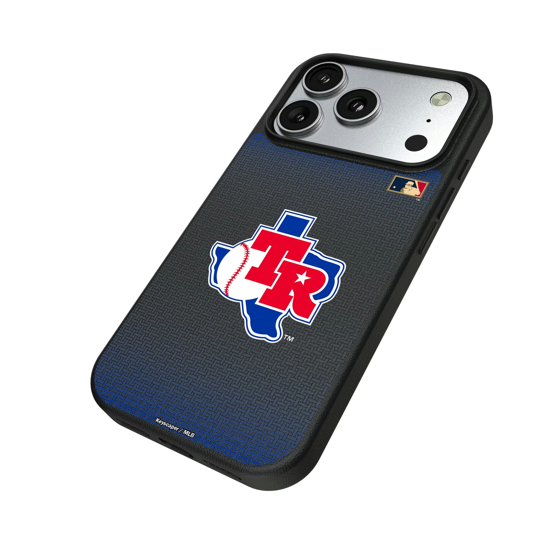 Texas Rangers 1981-1983 - Cooperstown Collection Linen iPhone MagSafe Compatible Phone Case for Apple iPhone - Isometric View#Device_iPhone 17 Pro