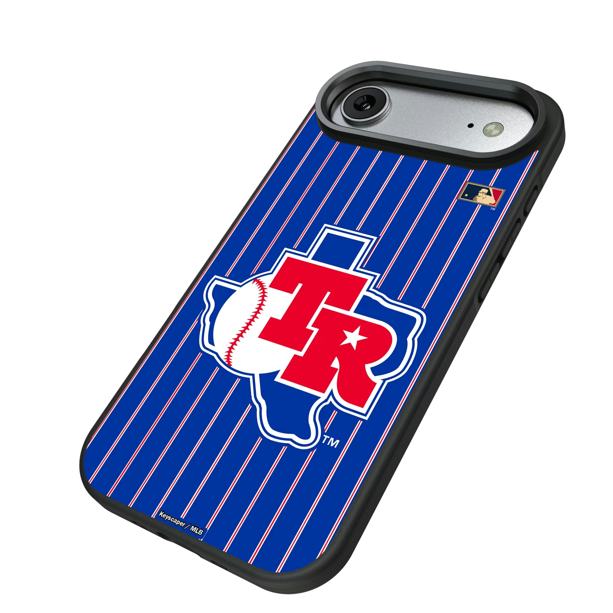 Texas Rangers 1981-1983 - Cooperstown Collection Pinstripe iPhone Bump Phone Case for Apple iPhone - Isometric View#Device_iPhone Air