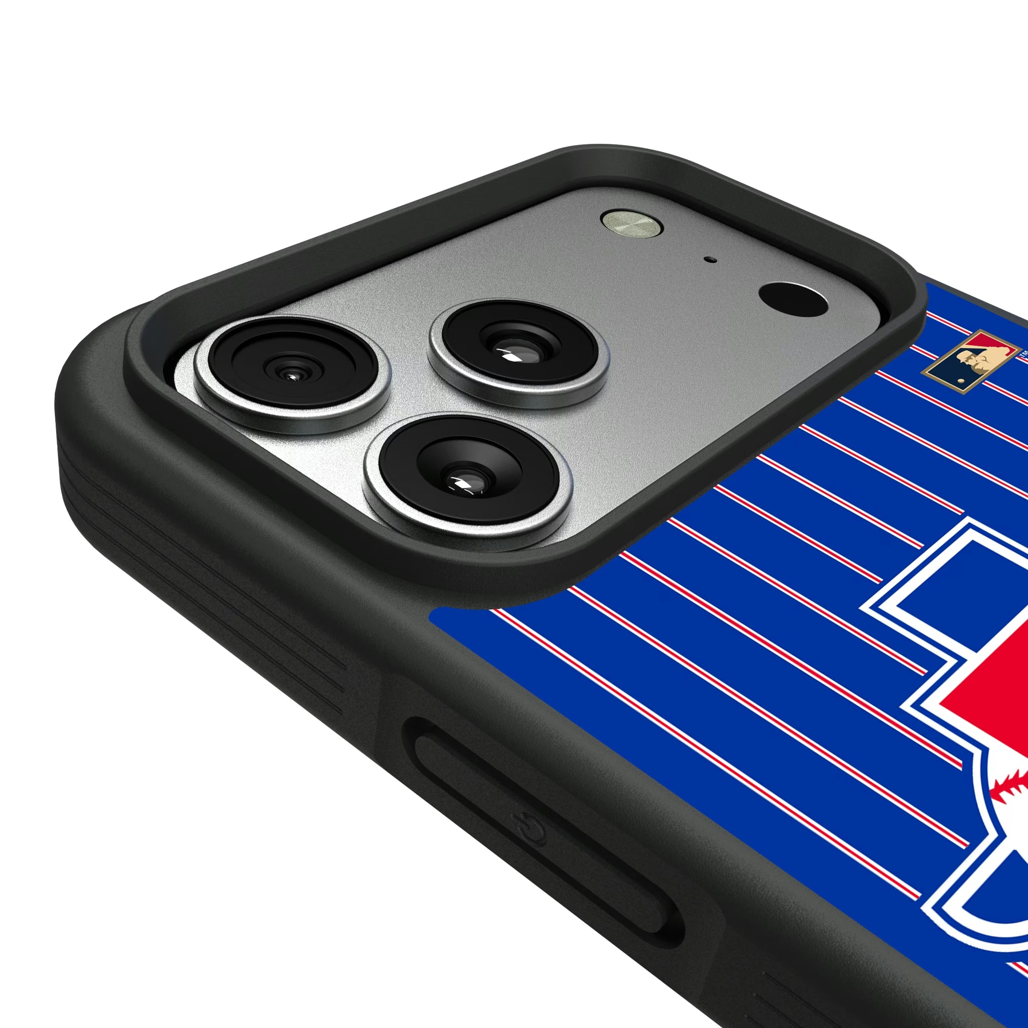 Texas Rangers 1981-1983 - Cooperstown Collection Pinstripe iPhone Bump Phone Case for Apple iPhone - Detail#Device_iPhone 17 Pro Max