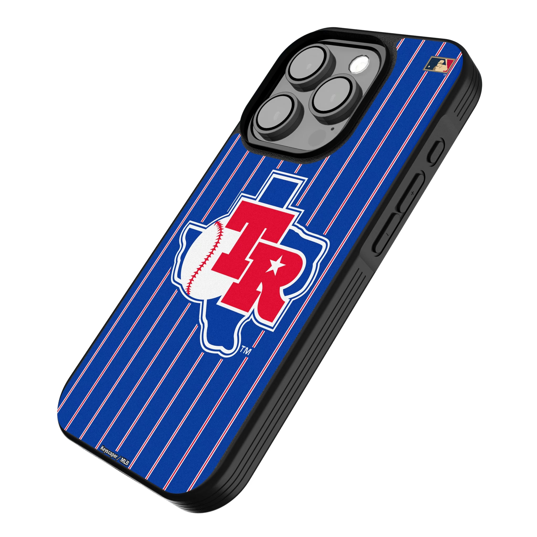 Texas Rangers 1981-1983 - Cooperstown Collection Pinstripe iPhone Bump Phone Case for Apple iPhone - Isometric View