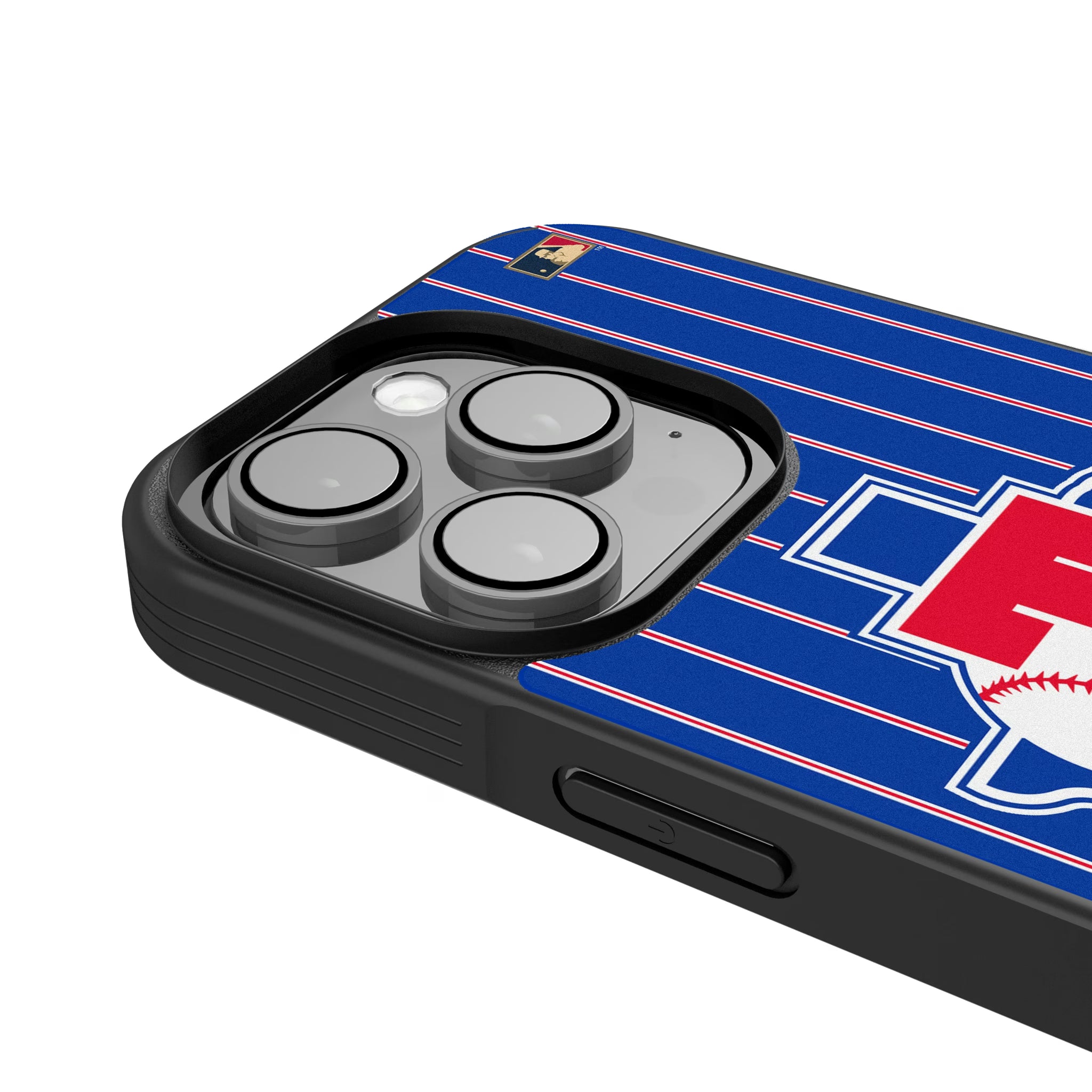 Texas Rangers 1981-1983 - Cooperstown Collection Pinstripe iPhone Bump Phone Case for Apple iPhone - Detail