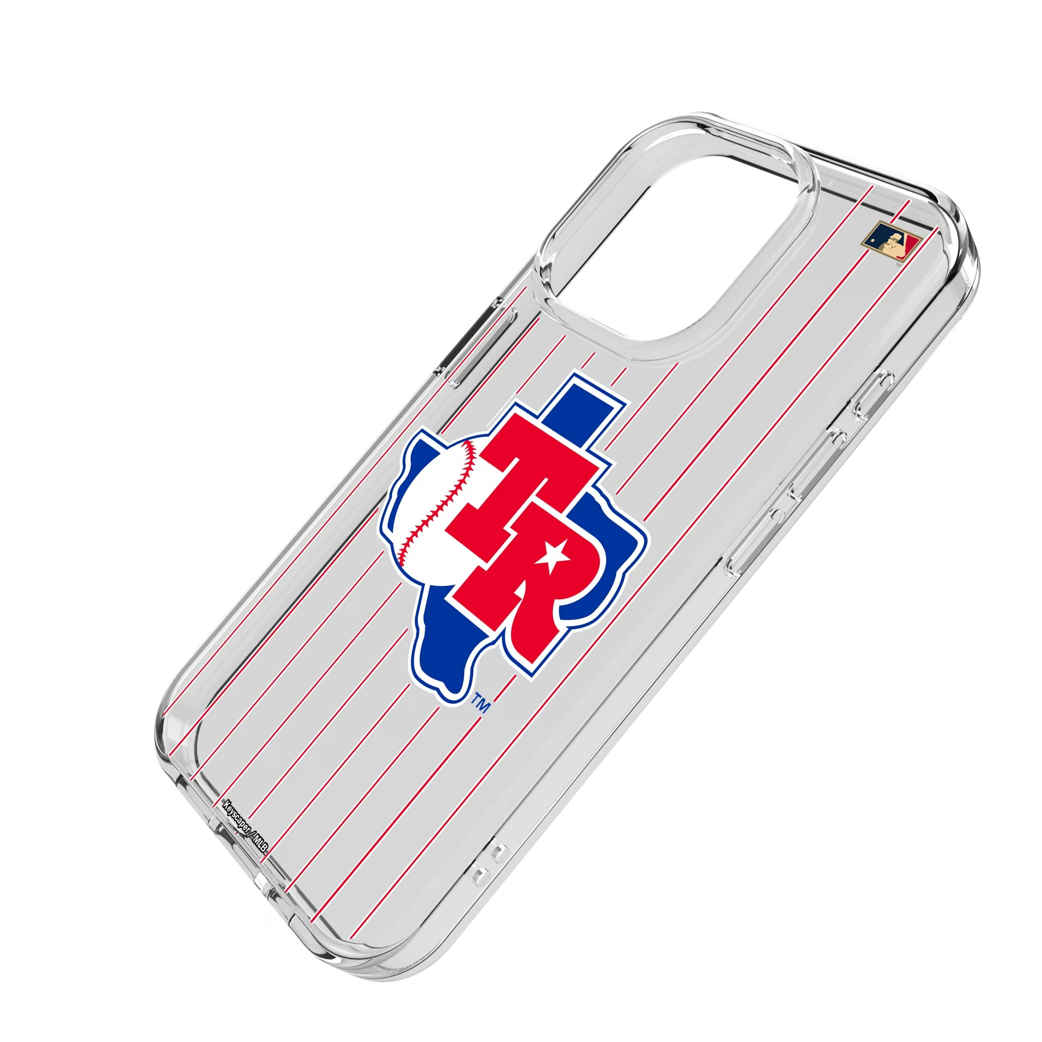 Texas Rangers 1981-1983 - Cooperstown Collection Pinstripe iPhone Clear Phone Case for Apple iPhone - Isometric View