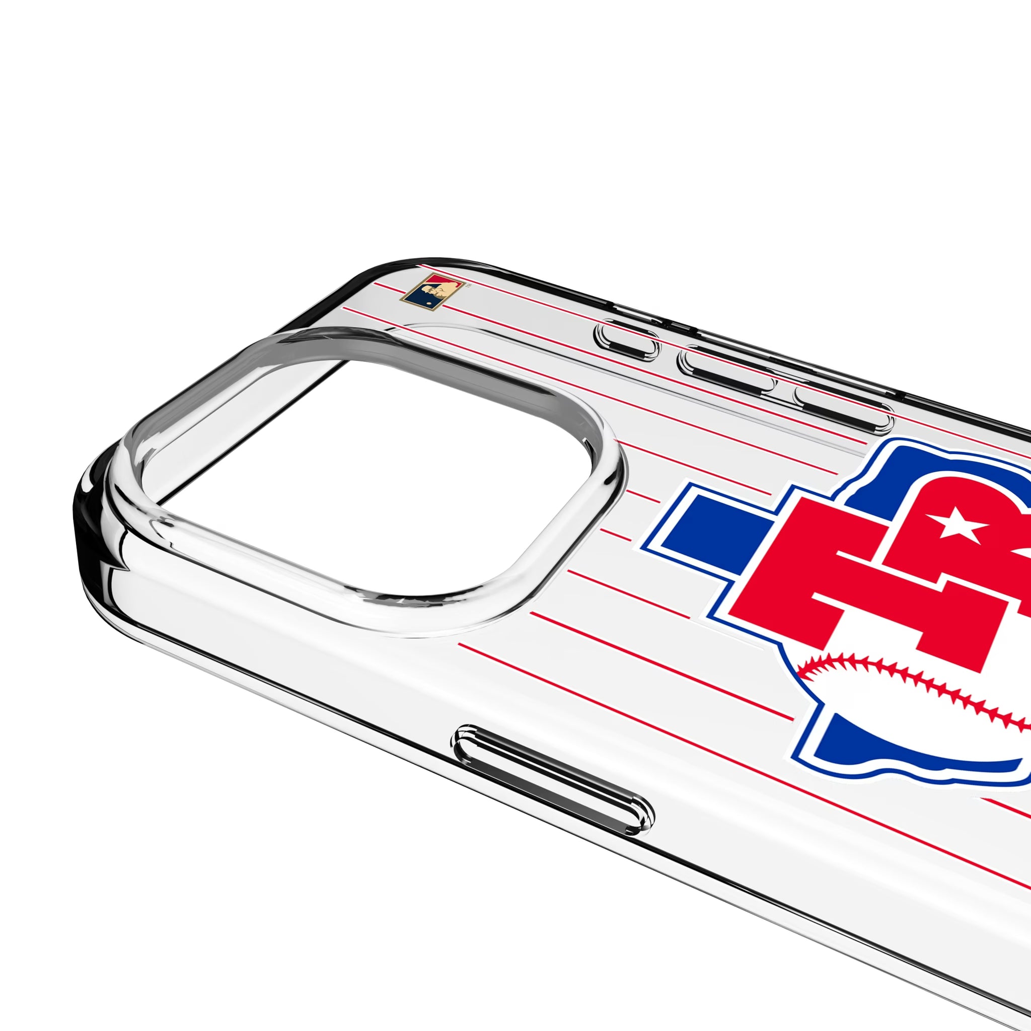 Texas Rangers 1981-1983 - Cooperstown Collection Pinstripe iPhone Clear Phone Case for Apple iPhone - Detail