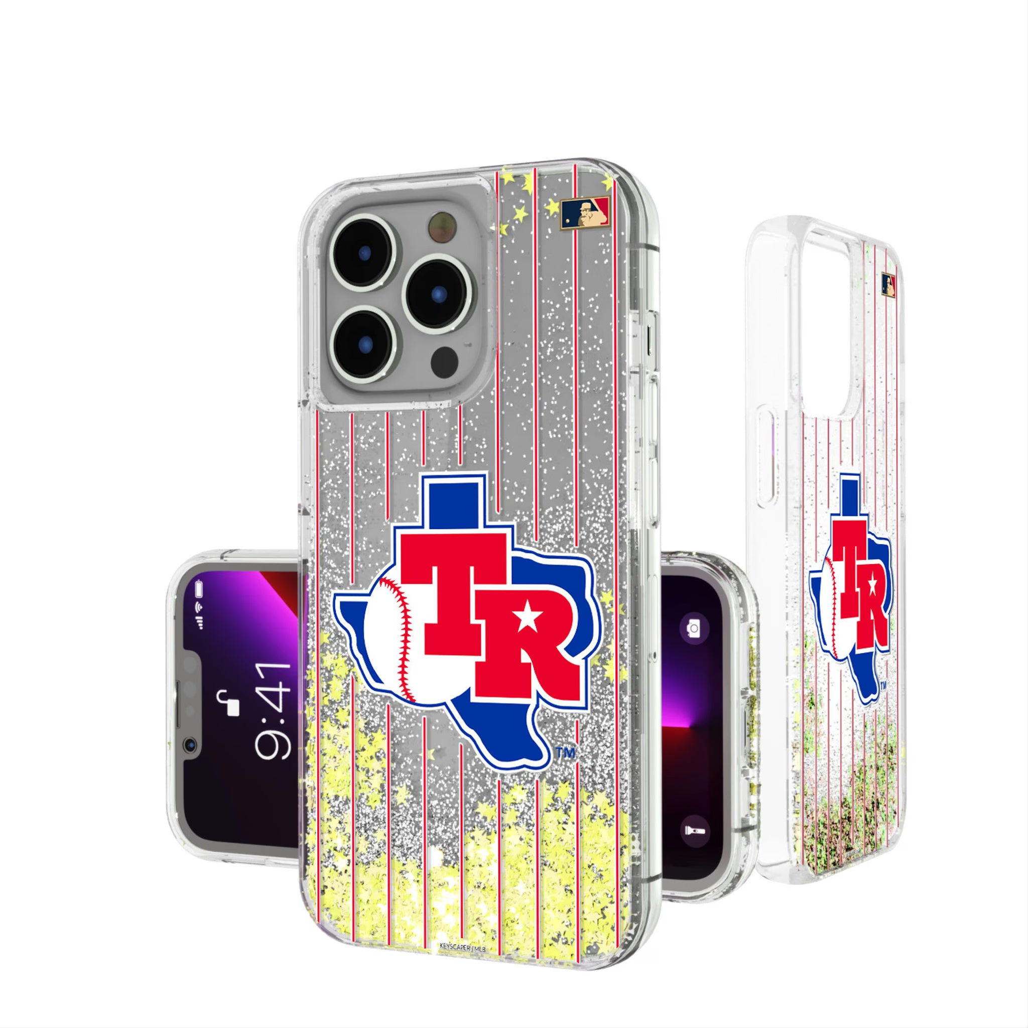 Texas Rangers 1981-1983 - Cooperstown Collection Pinstripe iPhone Glitter Phone Case for Apple iPhone