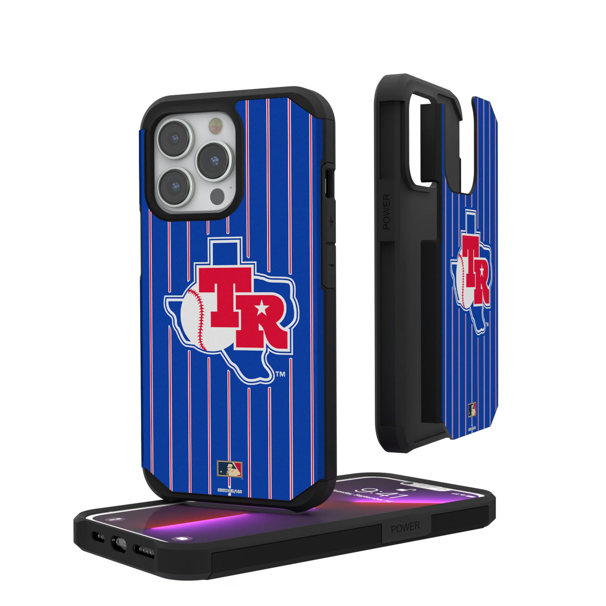 Texas Rangers 1981-1983 - Cooperstown Collection Pinstripe iPhone Rugged Phone Case for Apple iPhone