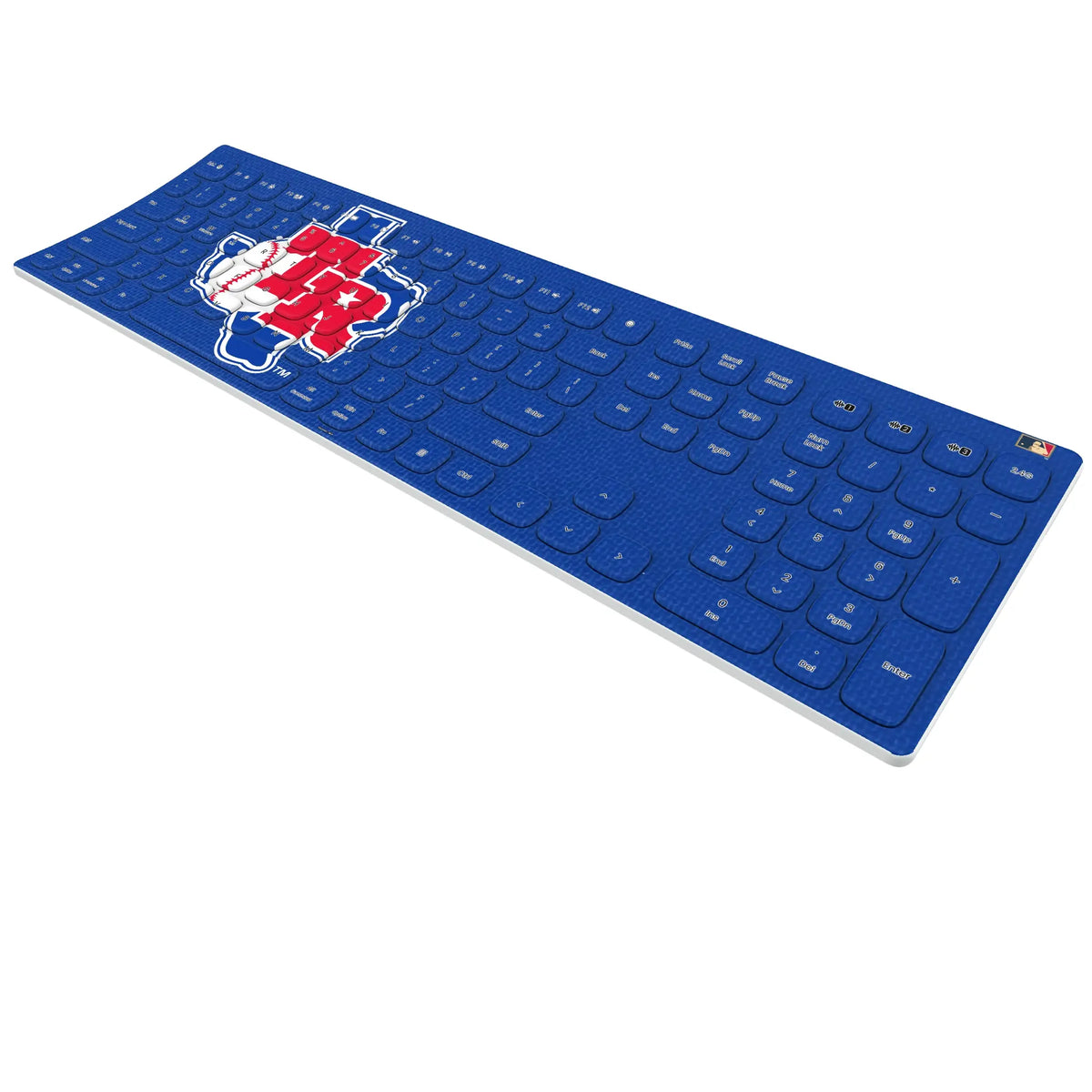 Texas Rangers 1981-1983 - Cooperstown Collection Solid KKB605 Curved Wireless Keyboard - Isometric View