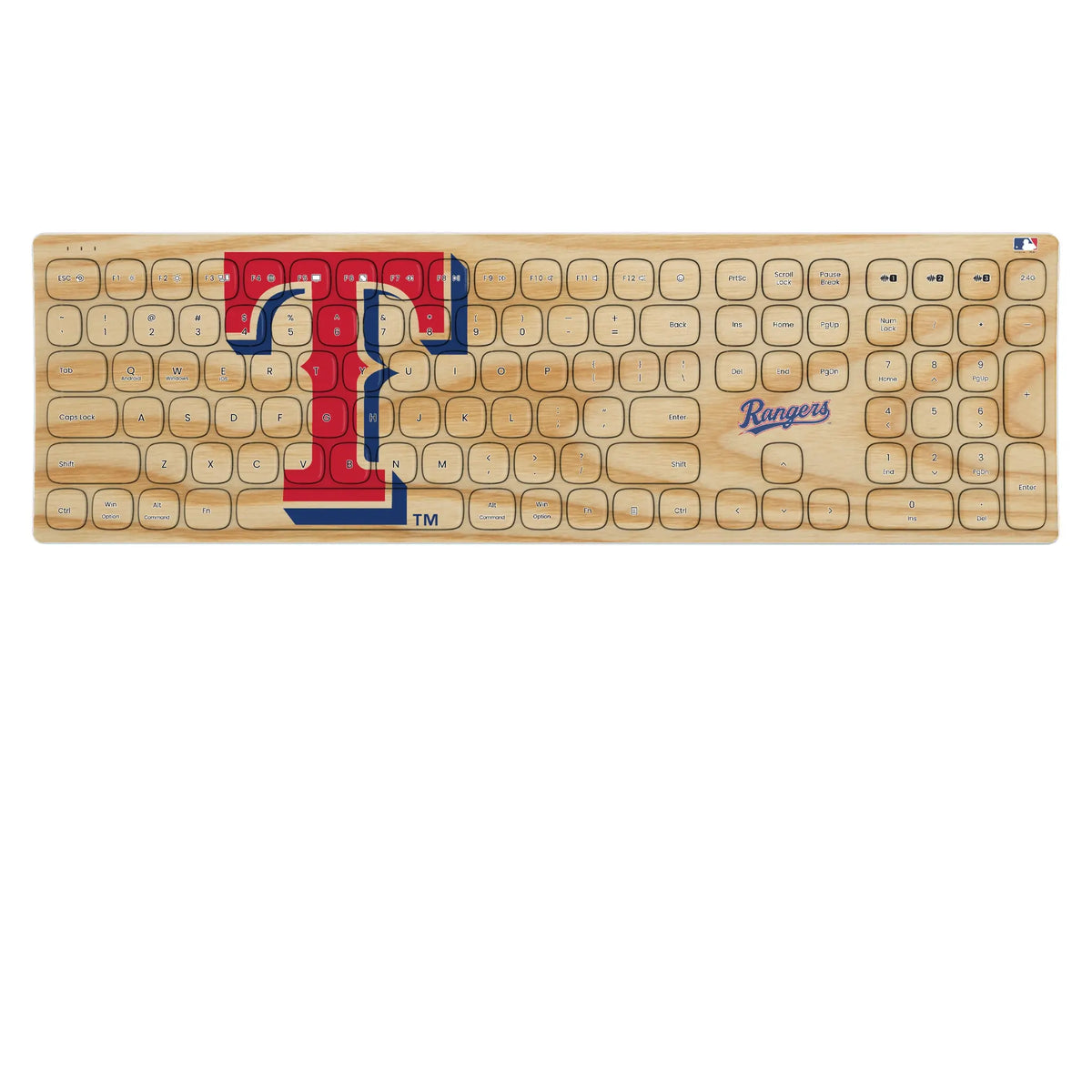 Texas Rangers Baseball Bat KKB605 Curved Wireless Keyboard
