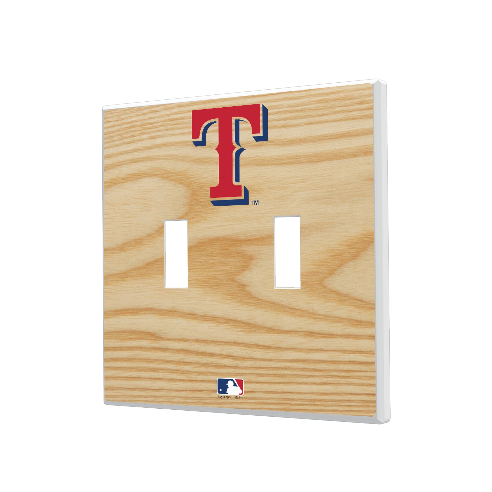 Texas Rangers Baseball Bat Hidden-Screw Light Switch Plate#Style_Double Toggle