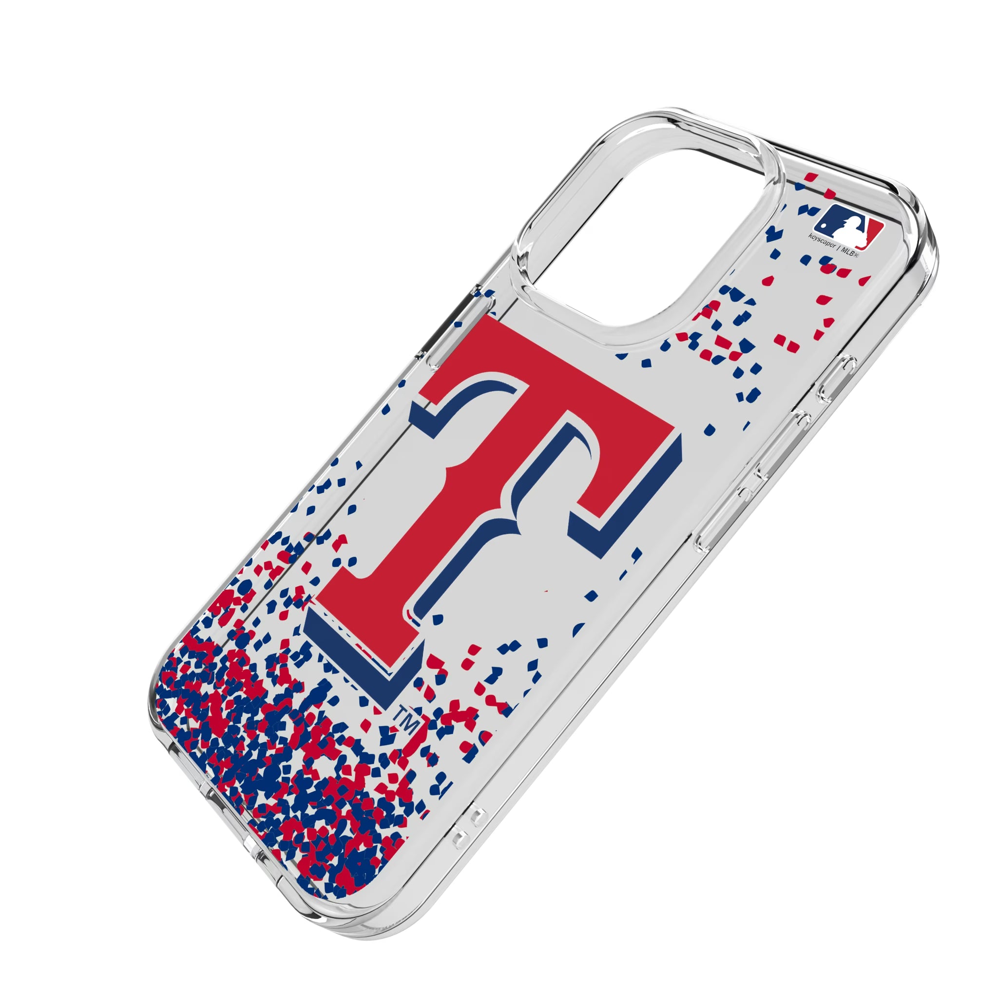 Texas Rangers Confetti iPhone Clear Phone Case for Apple iPhone - Isometric View