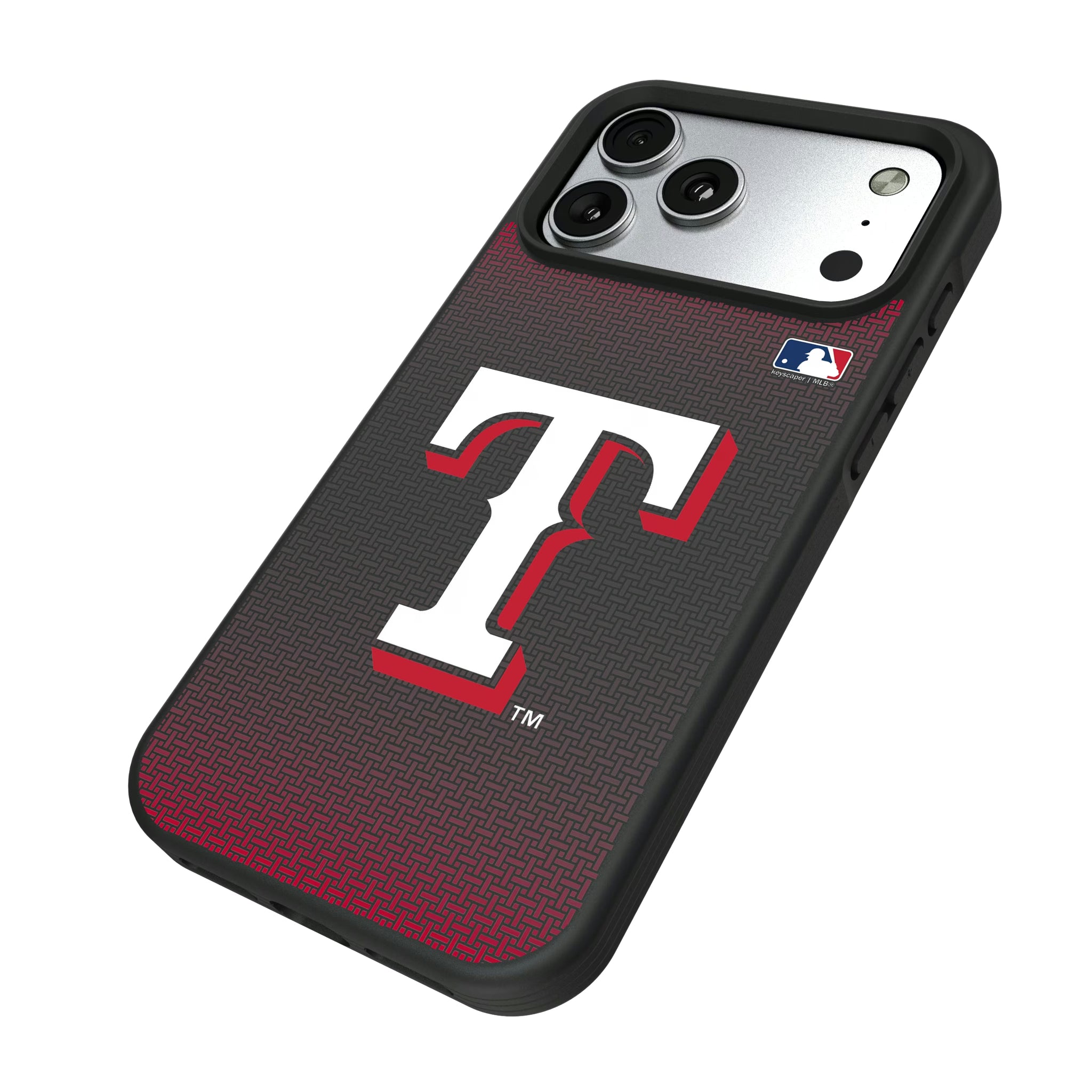Texas Rangers Linen iPhone Bump Phone Case for Apple iPhone - Isometric View#Device_iPhone 17 Pro Max