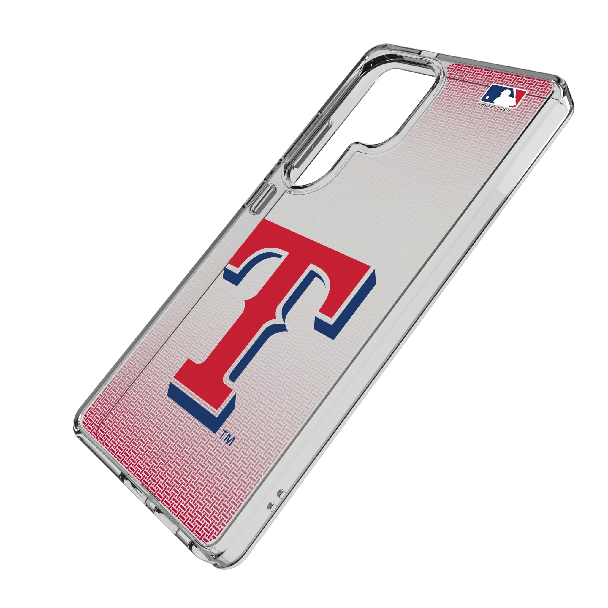 Texas Rangers Linen Galaxy Clear Phone Case for Samsung Galaxy - Isometric View