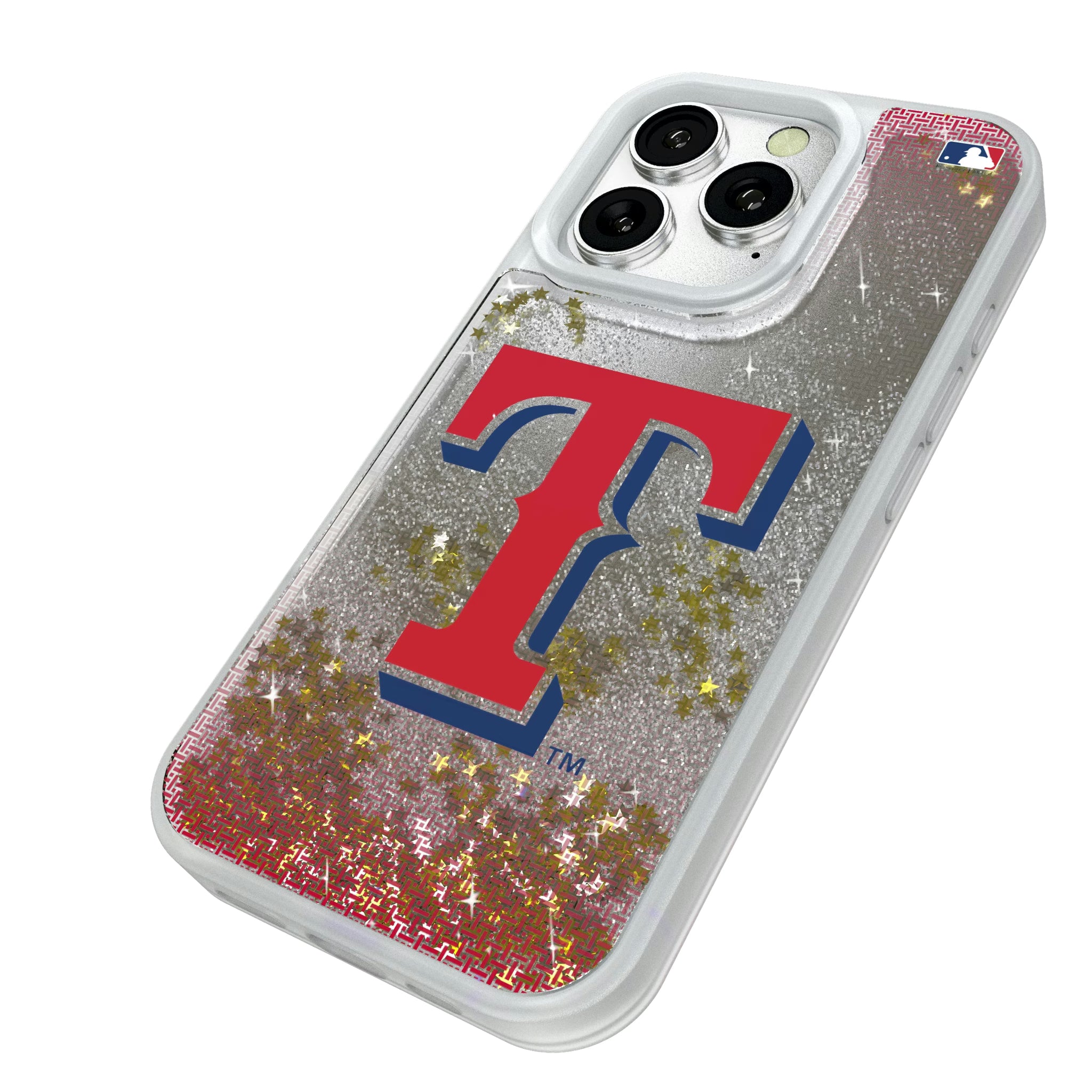 Texas Rangers Linen iPhone Glitter Phone Case for Apple iPhone - Isometric View#Device_iPhone 16 Pro