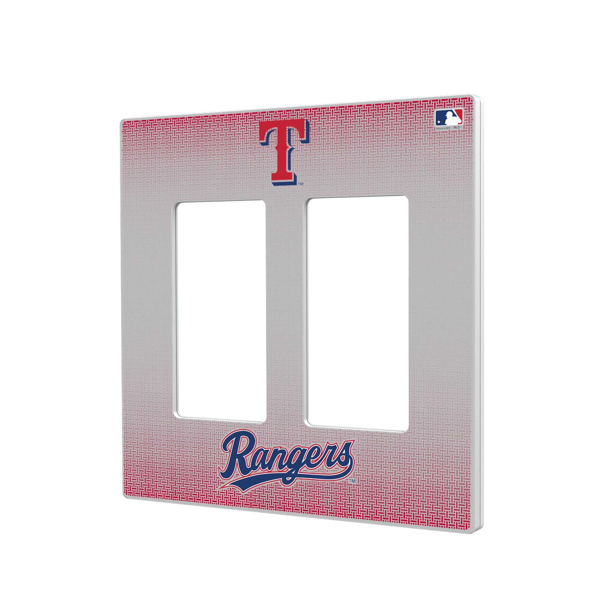 Texas Rangers Linen Hidden-Screw Light Switch Plate#Style_Double Rocker