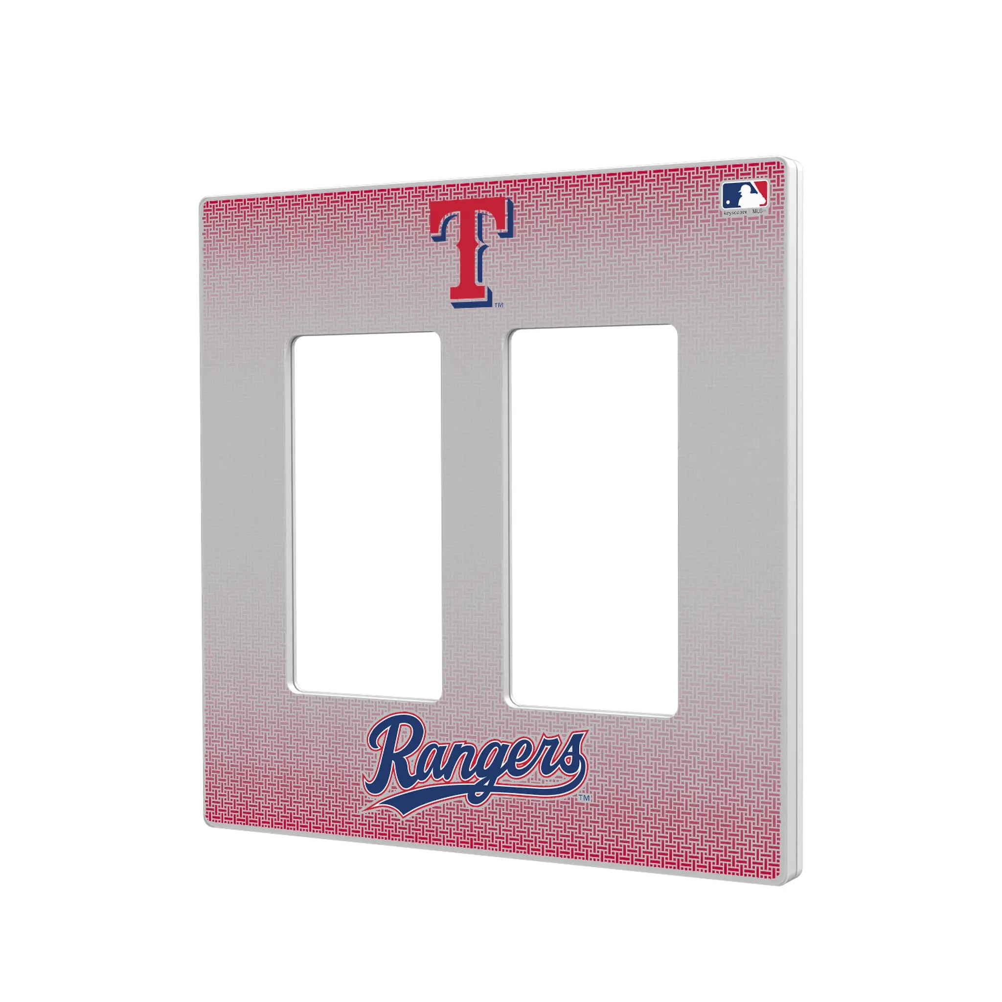 Texas Rangers Linen Hidden-Screw Light Switch Plate#Style_Double Rocker