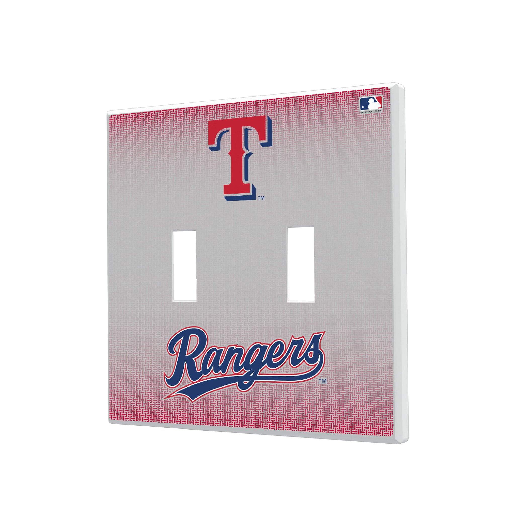 Texas Rangers Linen Hidden-Screw Light Switch Plate#Style_Double Toggle