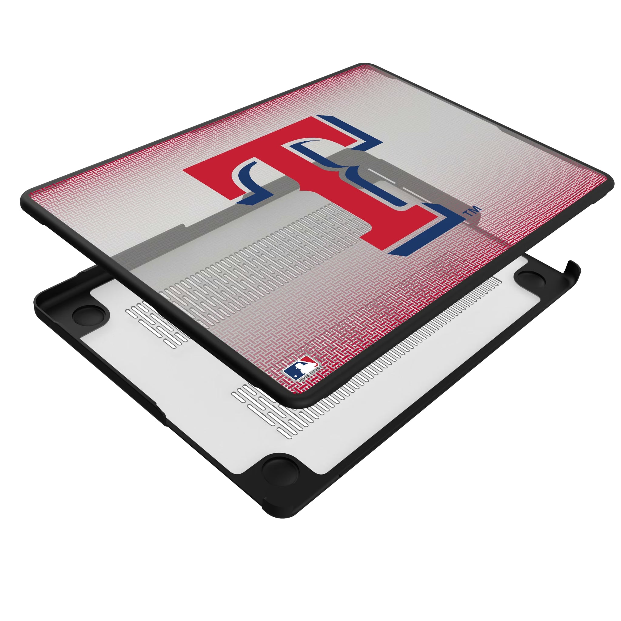 Texas Rangers Linen MacBook Laptop Case for Apple MacBook - Isometric View#Device_MacBook Pro (14-inch, 2021) / MacBook Pro (14-inch, 2023) / MacBook Pro (14-inch, 2024)