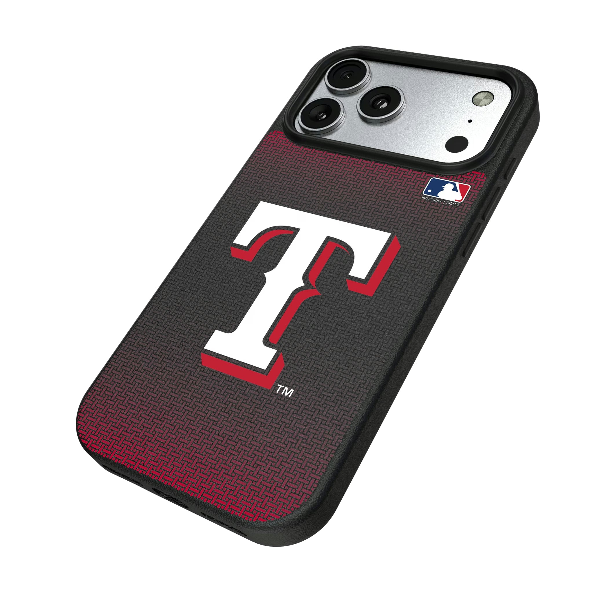 Texas Rangers Linen iPhone MagSafe Compatible Phone Case for Apple iPhone - Isometric View#Device_iPhone 17 Pro Max