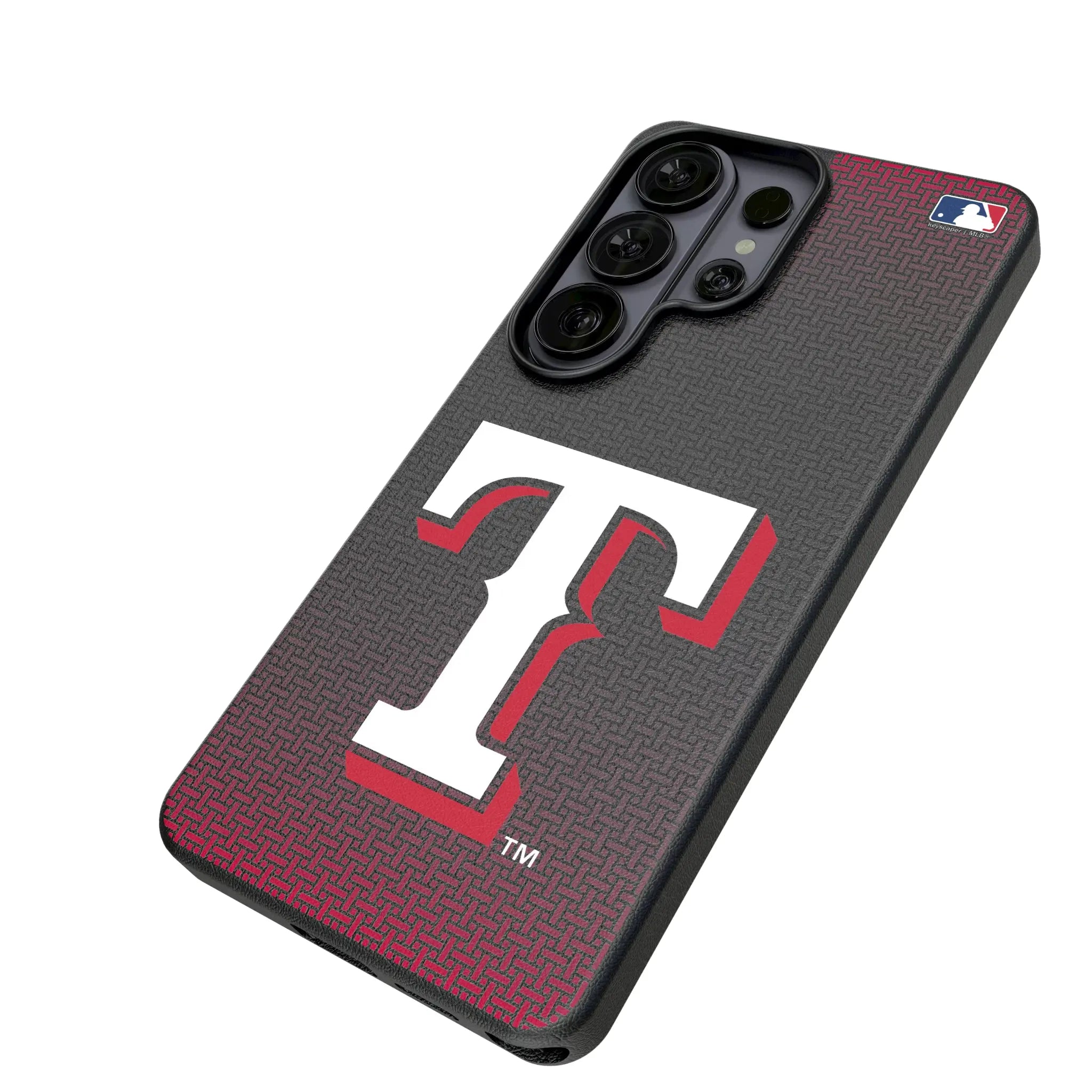 Texas Rangers Linen Galaxy MagSafe Compatible Phone Case for Samsung Galaxy - Isometric View#Device_Galaxy S26 Ultra