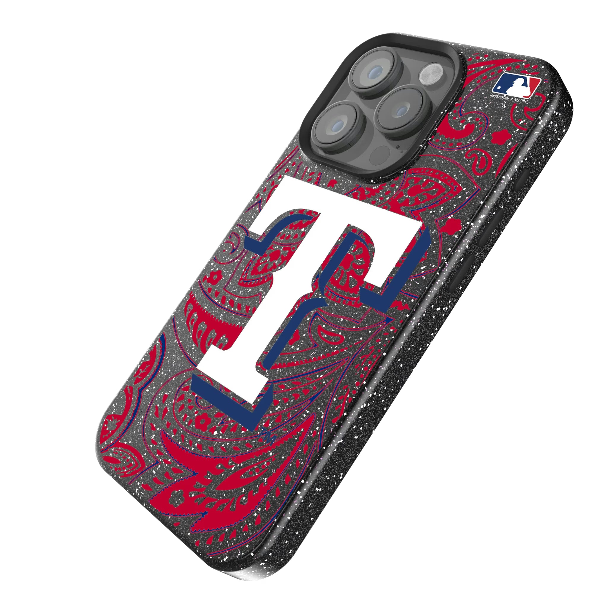 Texas Rangers Paisley iPhone Bling Phone Case for Apple iPhone - Isometric View
