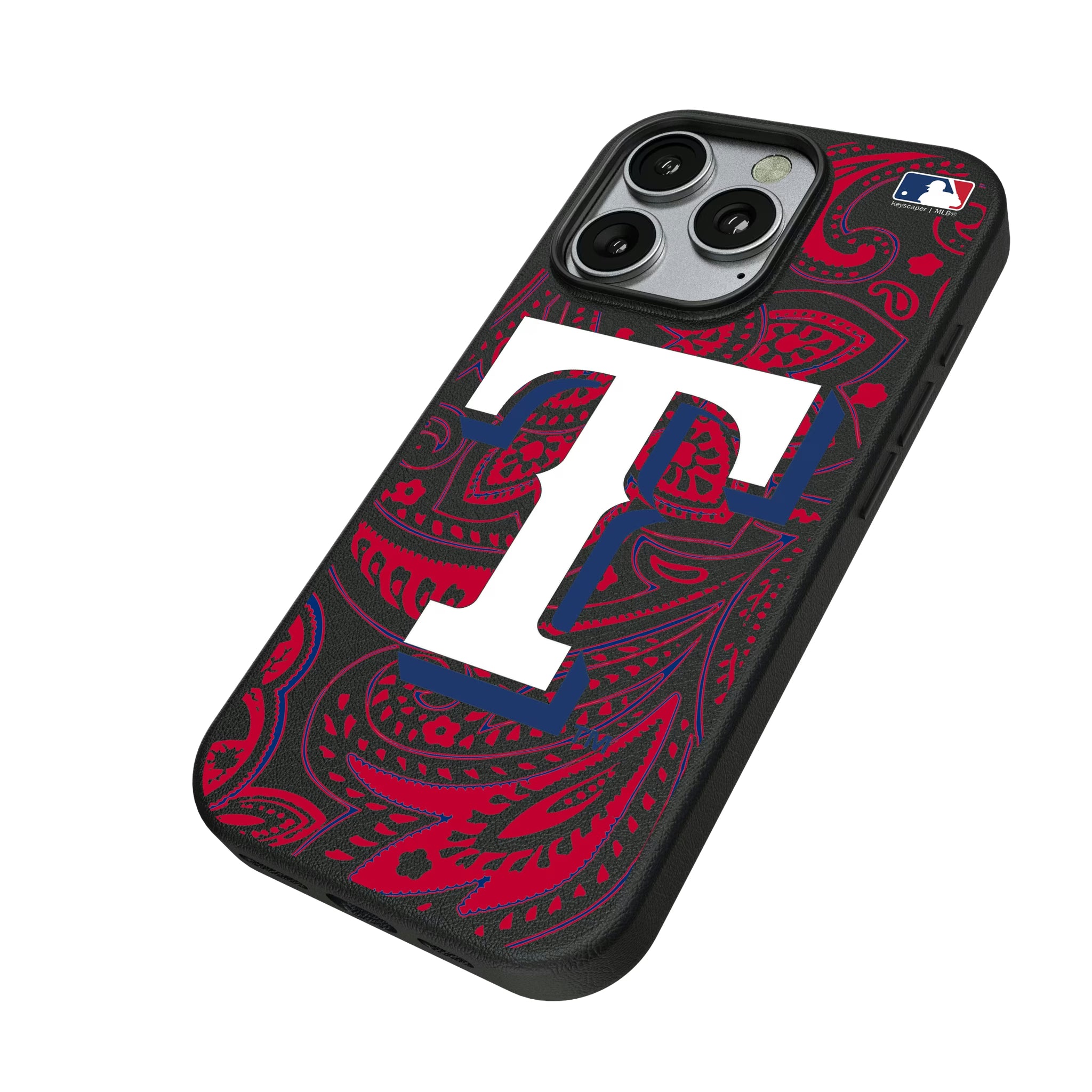 Texas Rangers Paisley iPhone MagSafe Compatible Phone Case for Apple iPhone - Isometric View