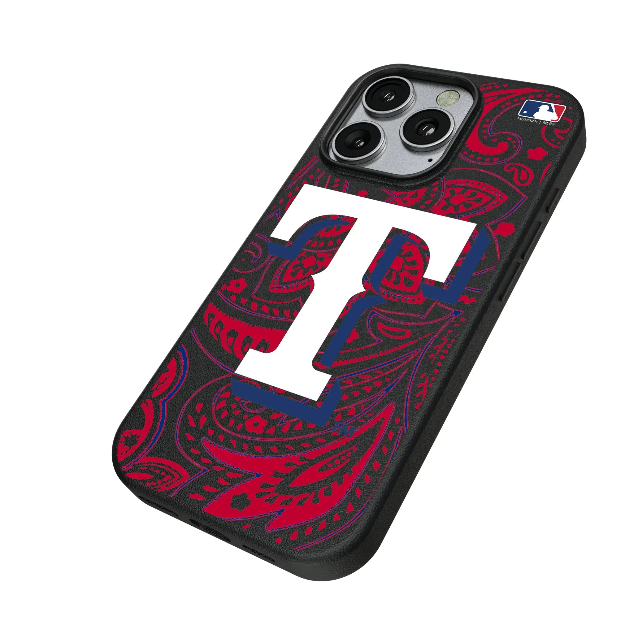 Texas Rangers Paisley iPhone MagSafe Compatible Phone Case for Apple iPhone - Isometric View