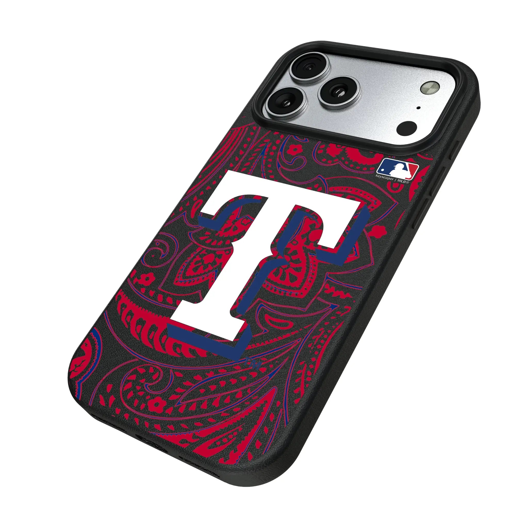 Texas Rangers Paisley iPhone MagSafe Compatible Phone Case for Apple iPhone - Isometric View#Device_iPhone 17 Pro Max