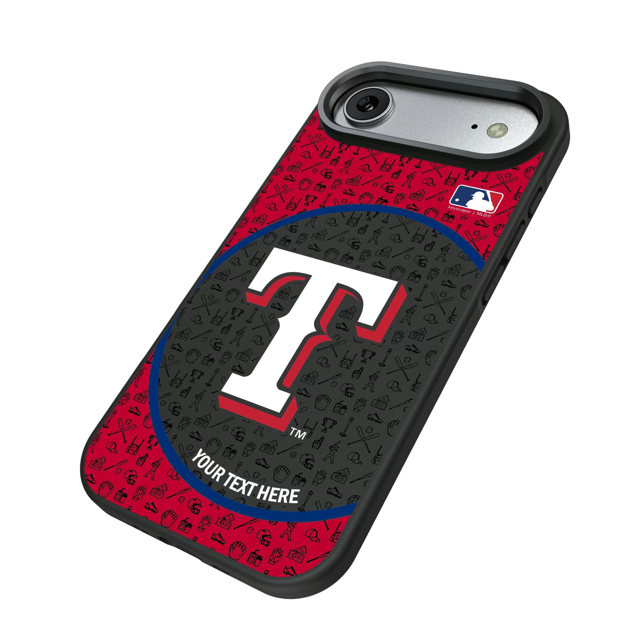 Texas Rangers Personalized Circle iPhone Bump Phone Case for Apple iPhone - Isometric View#Device_iPhone Air