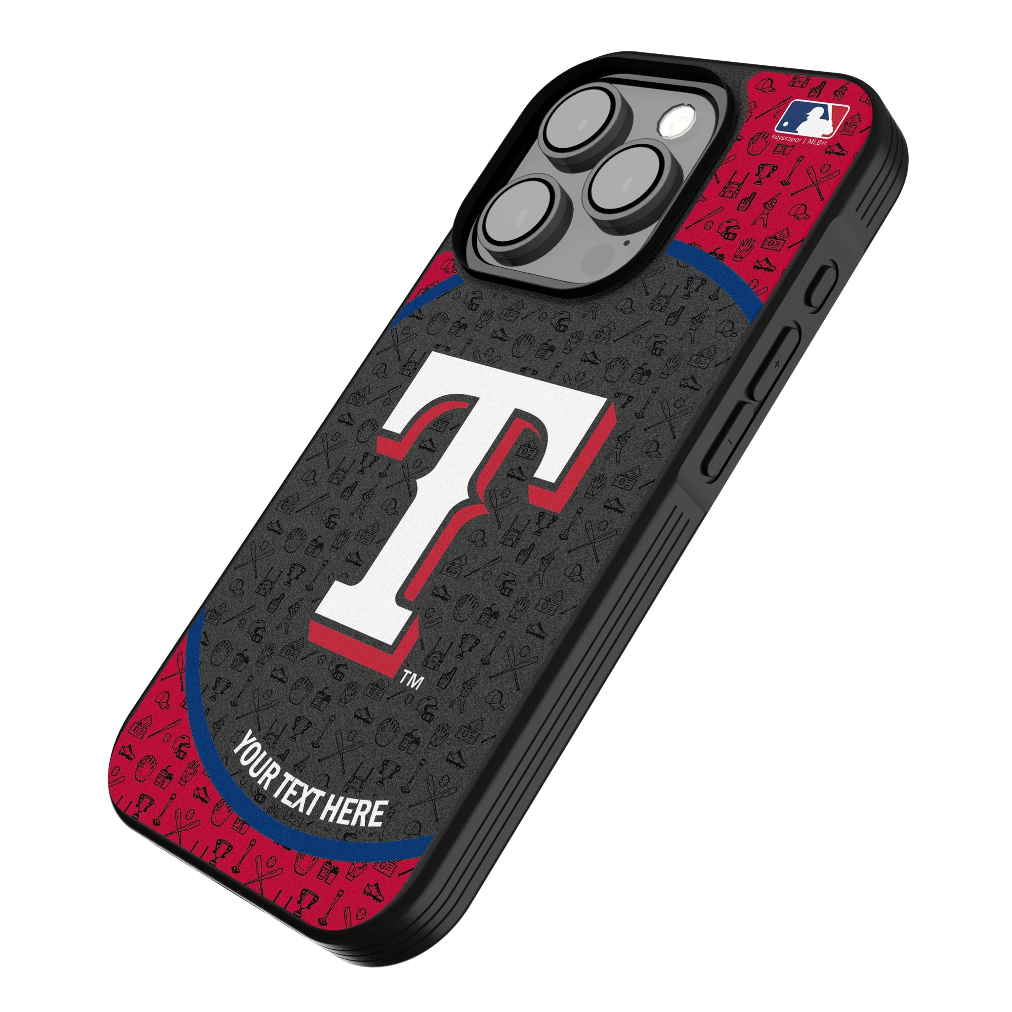 Texas Rangers Personalized Circle iPhone Bump Phone Case for Apple iPhone - Isometric View
