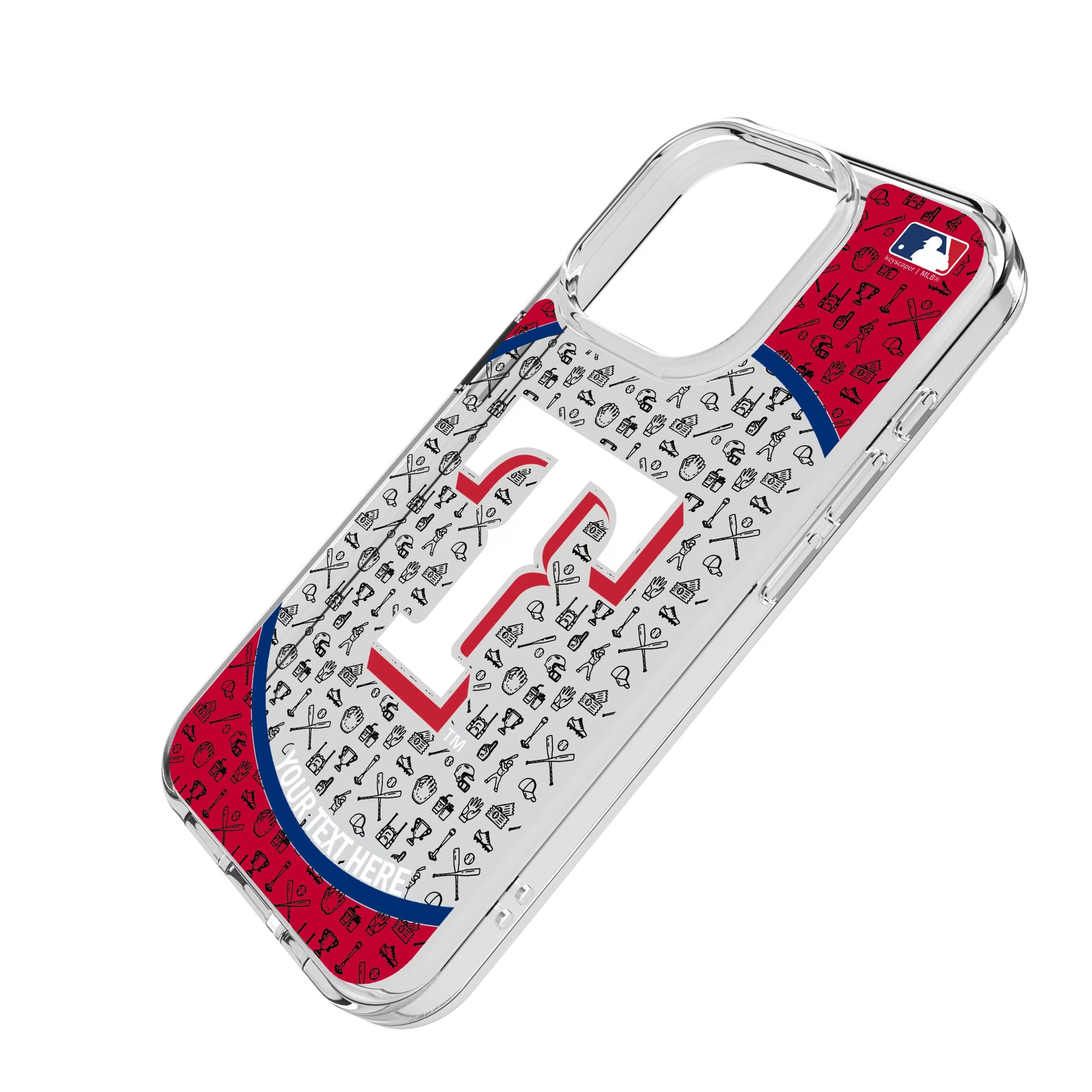 Texas Rangers Personalized Circle iPhone Clear Phone Case for Apple iPhone - Isometric View