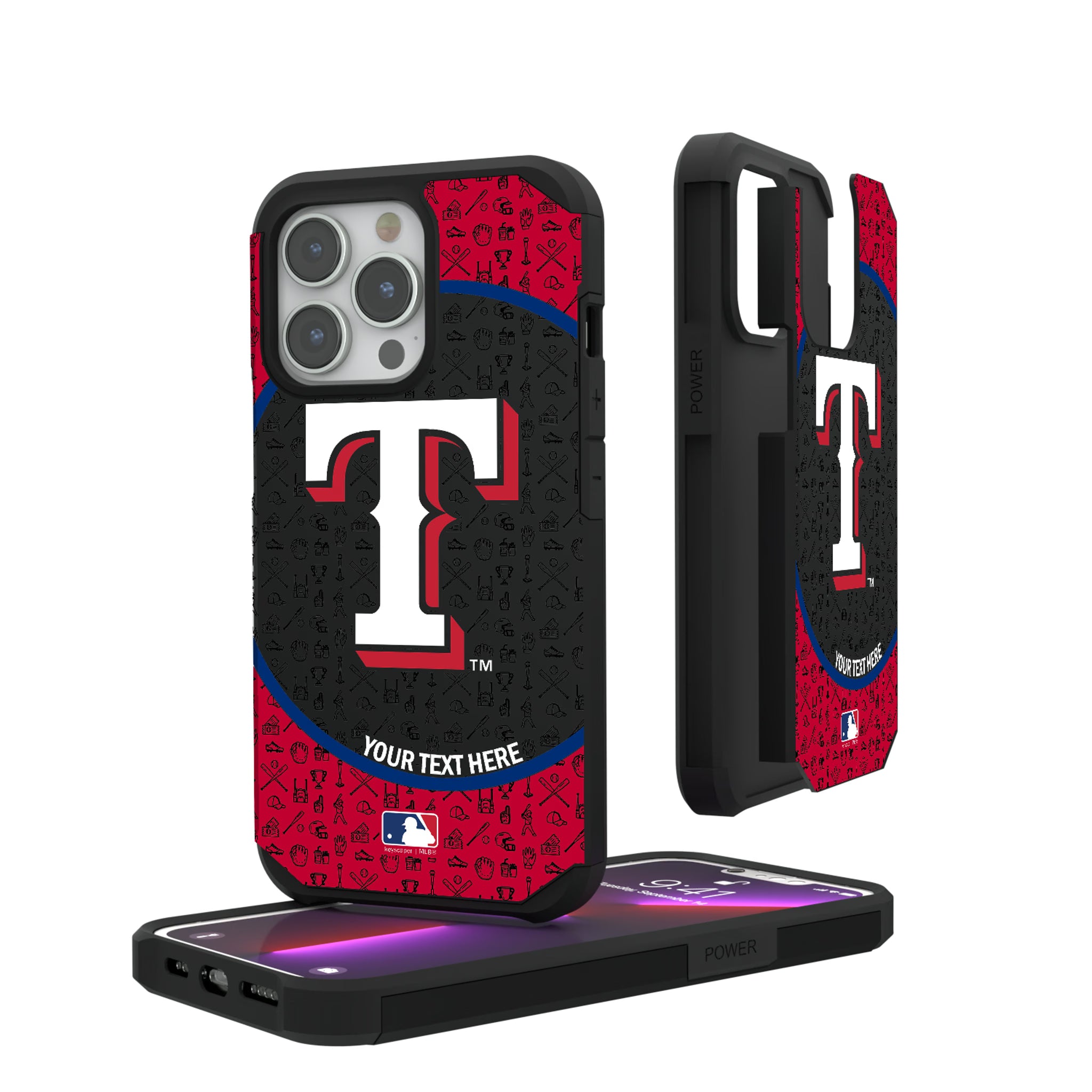 Texas Rangers Personalized Circle iPhone Rugged Phone Case for Apple iPhone